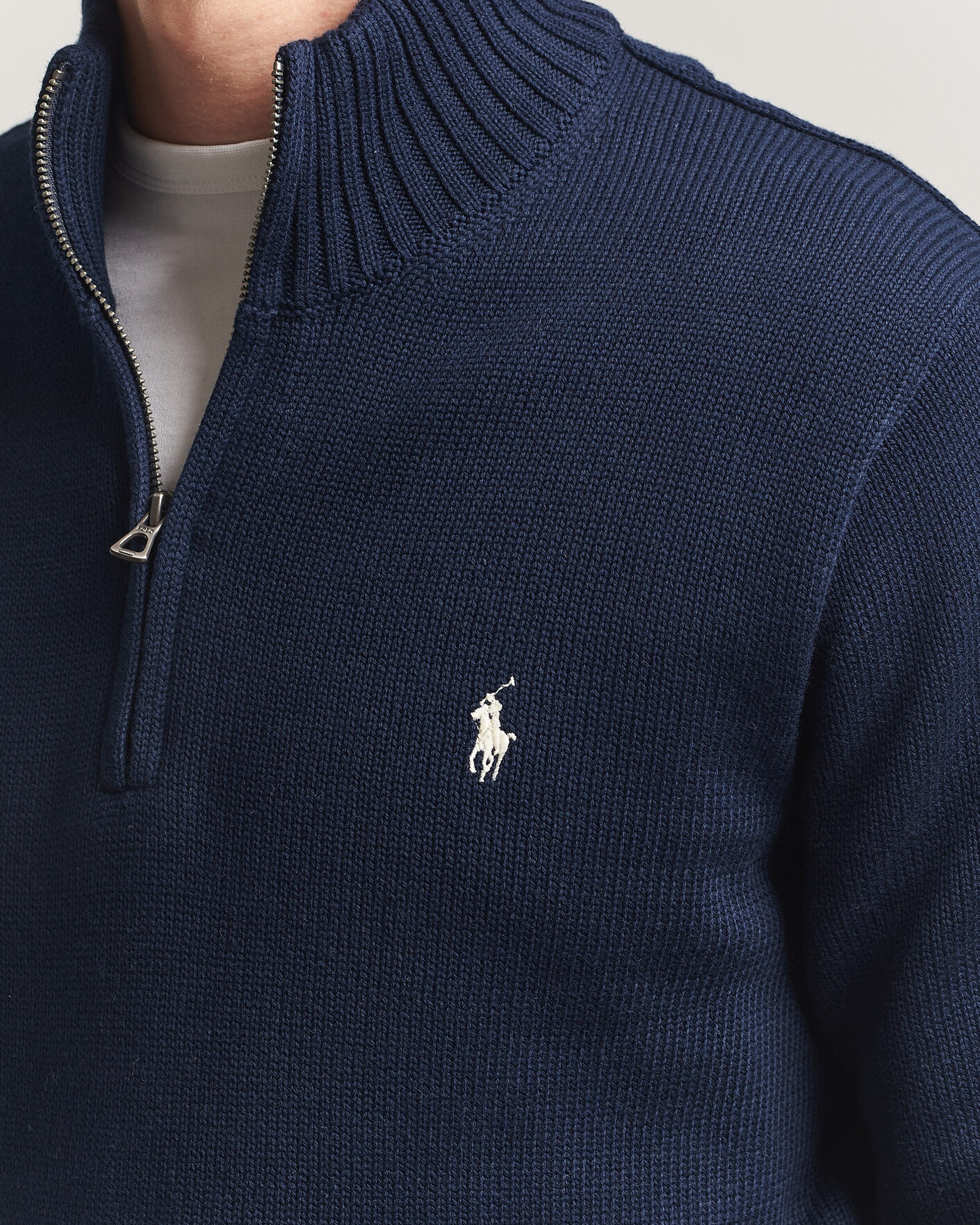Herre | Gensere | Polo Ralph Lauren | Cotton Crew Neck Half-Zip Hunter Navy