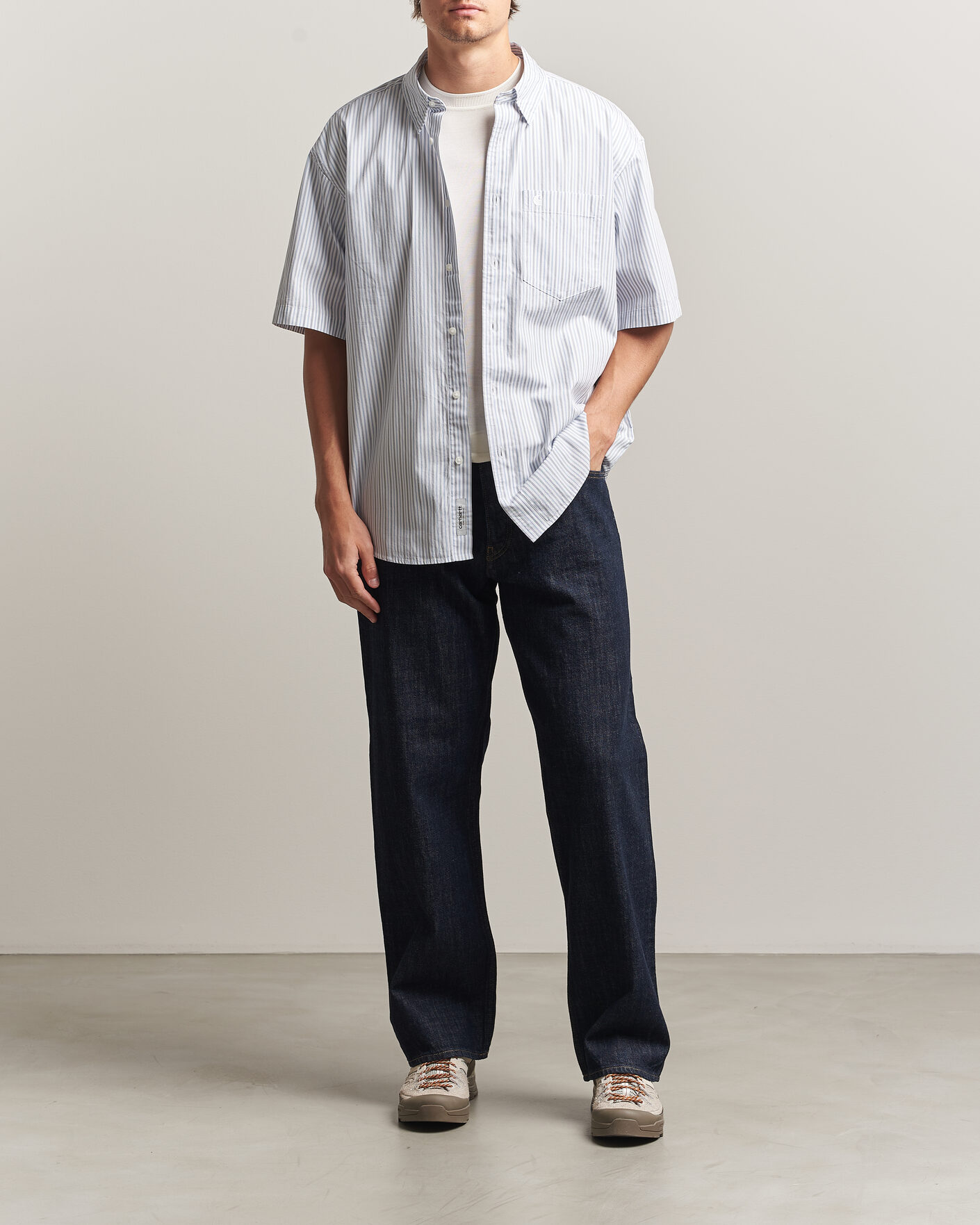 Herre | Skjorter | Carhartt WIP | Short Sleeve Keene Cotton/Poplin Shirt White
