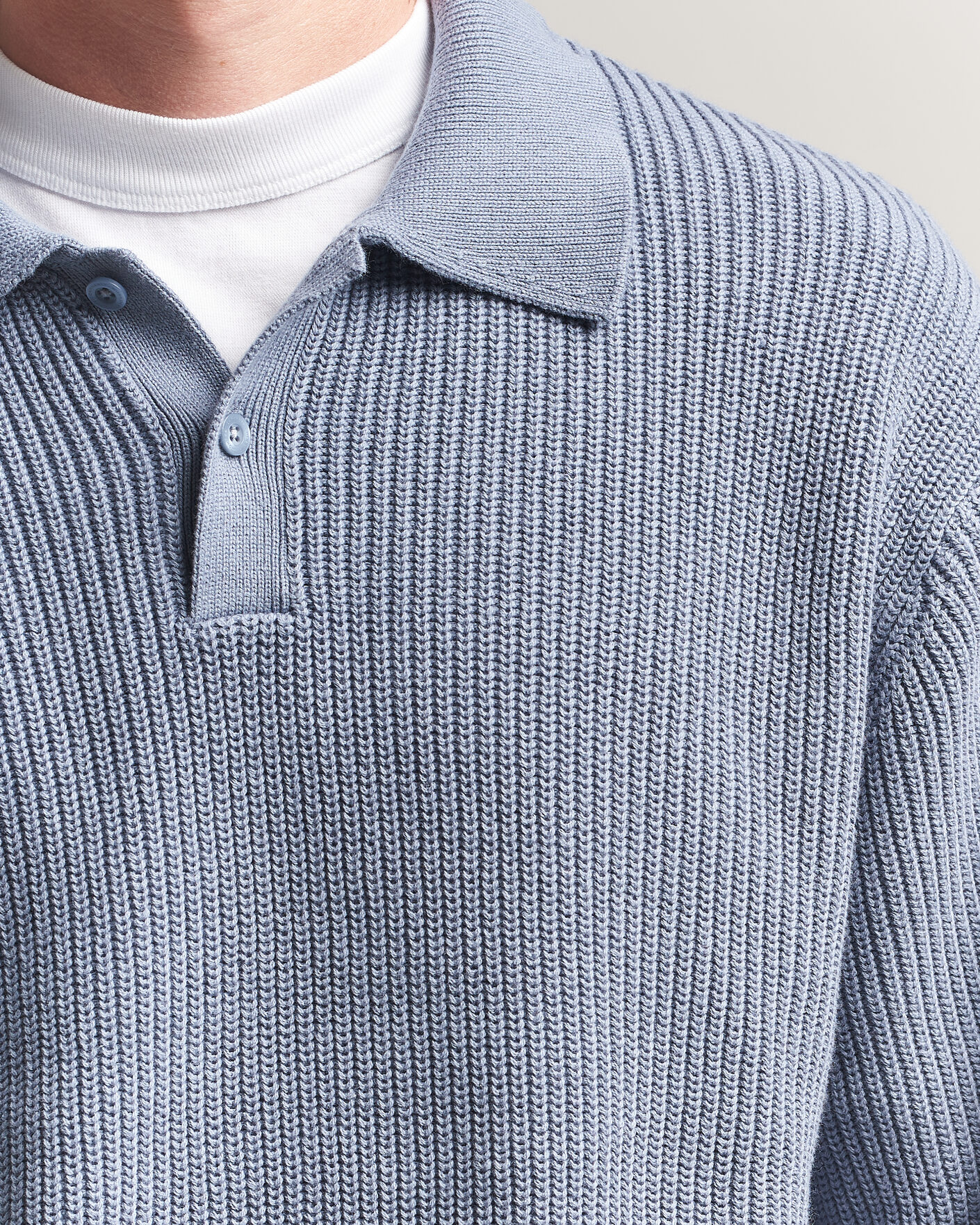 Herre | Gensere | Carhartt WIP | Miles Knitted Cotton Polo Shad Blue