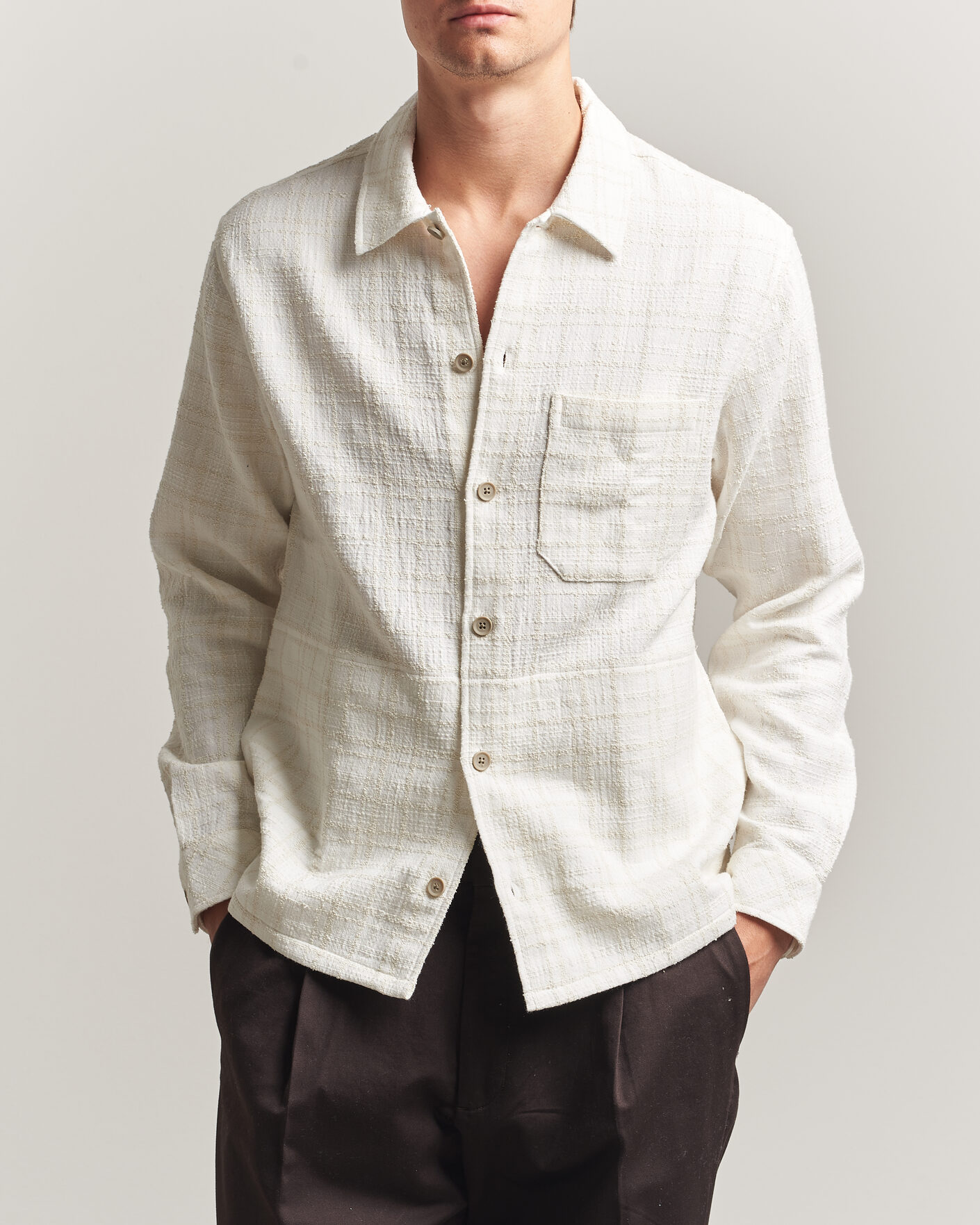 Herre | Skjorter | Samsøe Samsøe | Damon Checked Overshirt Silver Birch