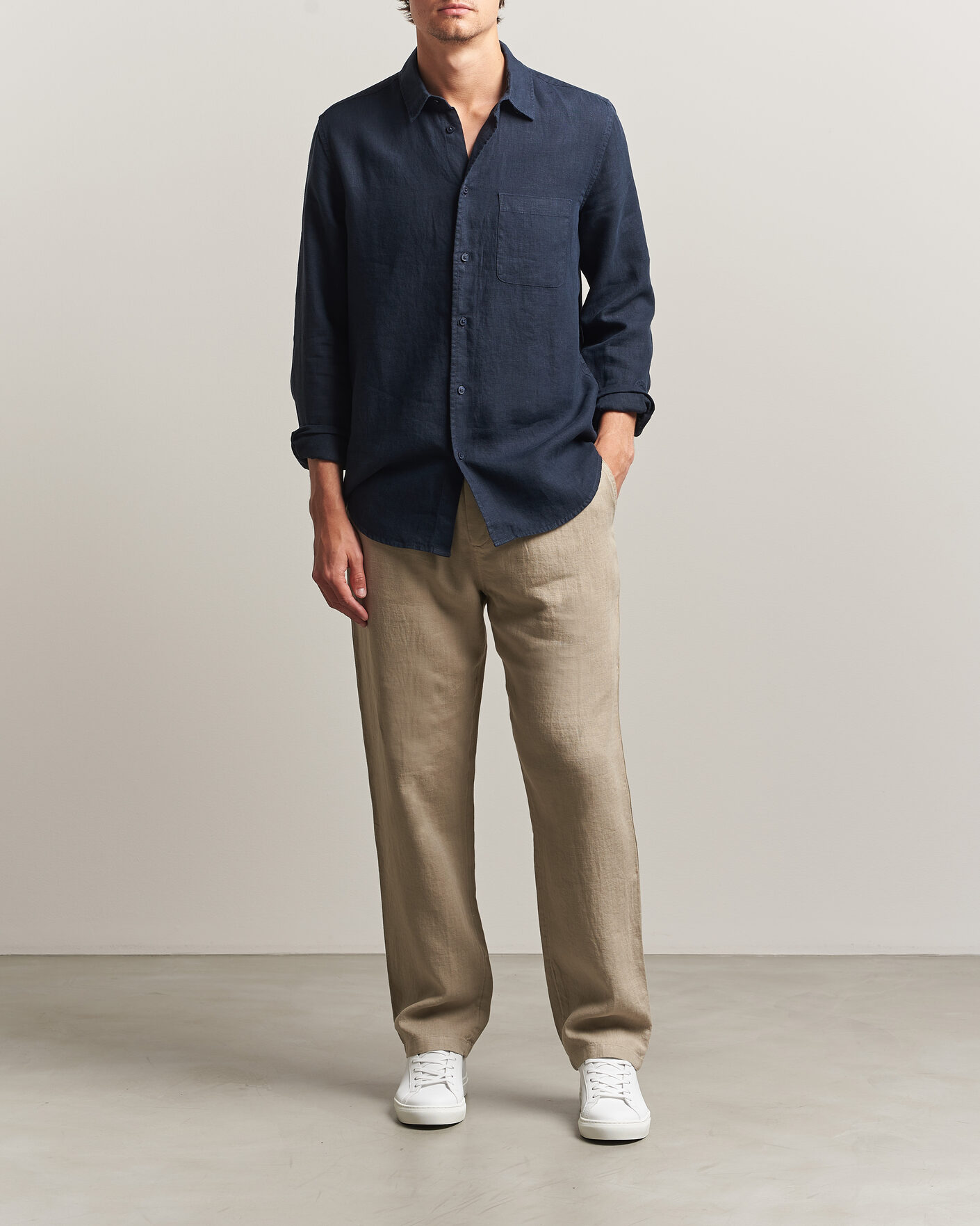 Herre | Bukser | Samsøe Samsøe | Jabari Linen Drawstring Trousers Aluminum