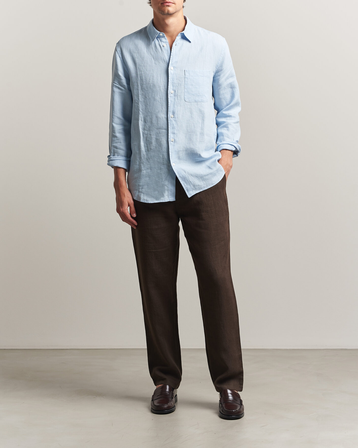 Herre | Bukser | Samsøe Samsøe | Jabari Linen Drawstring Trousers Turkish Coffee