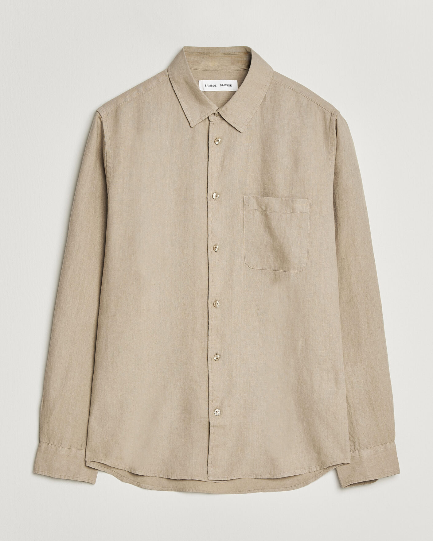 Herre | Skjorter | Samsøe Samsøe | Liam Linen Shirt Aluminum