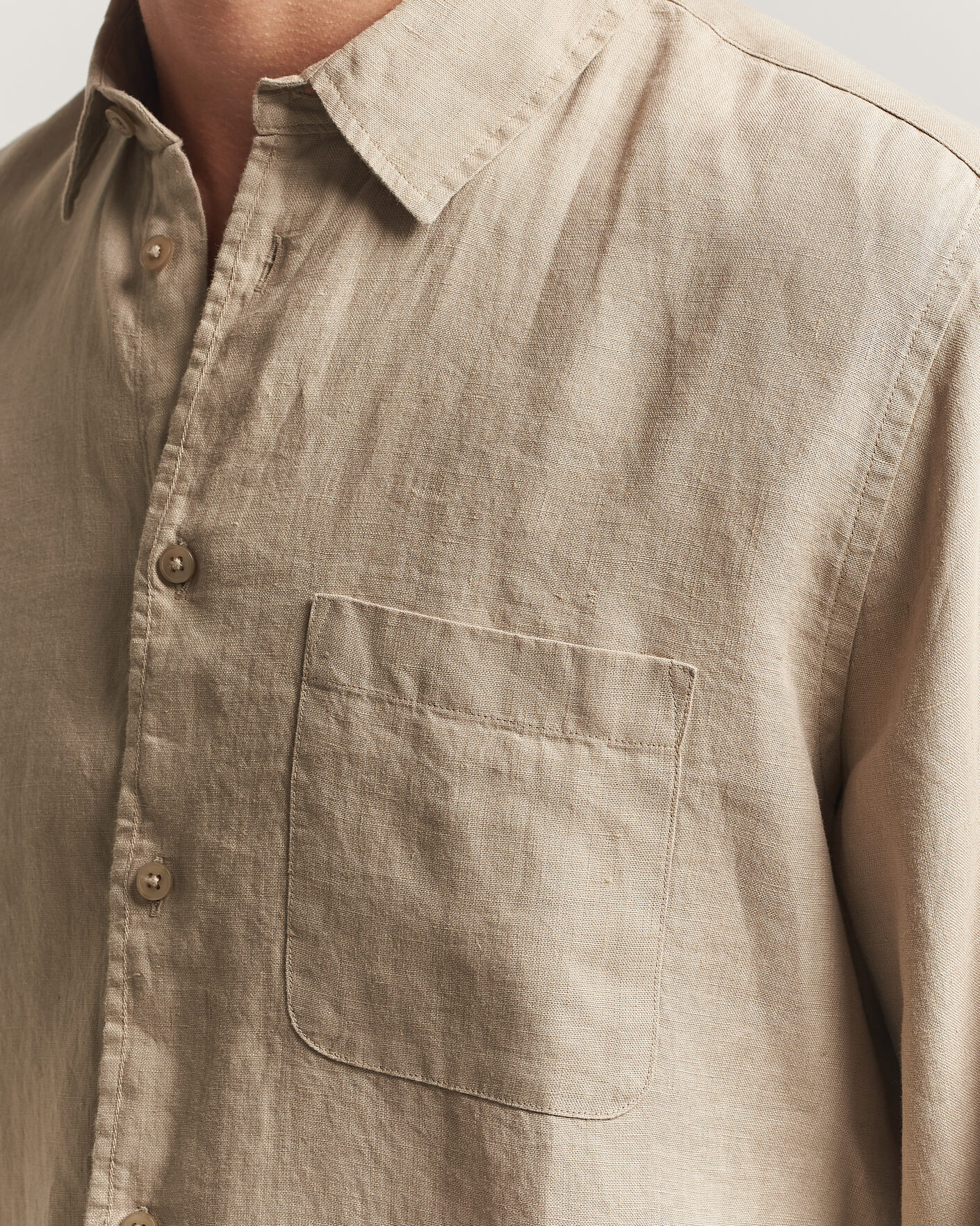 Herre | Skjorter | Samsøe Samsøe | Liam Linen Shirt Aluminum