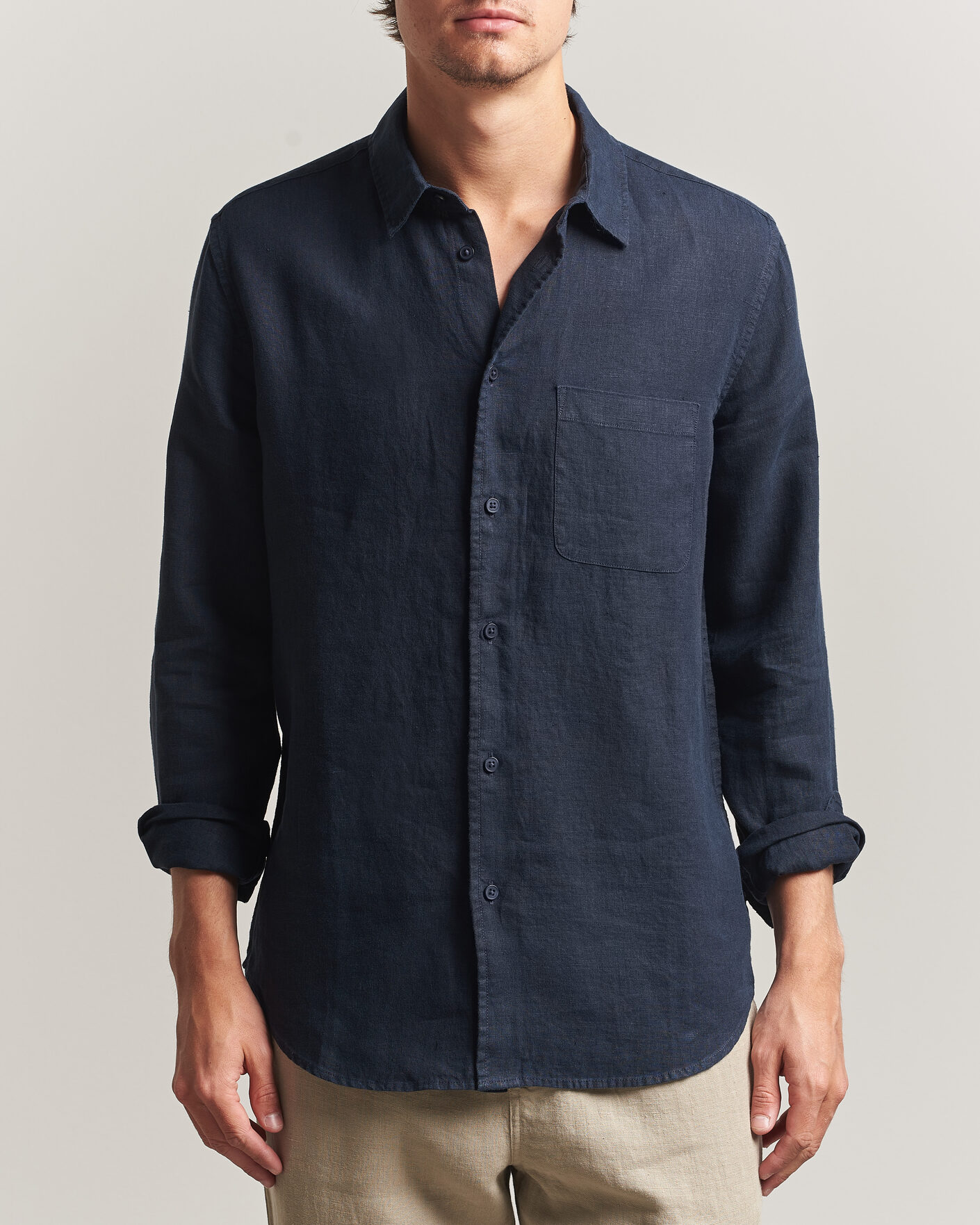 Herre | Skjorter | Samsøe Samsøe | Liam Linen Shirt Salute Navy