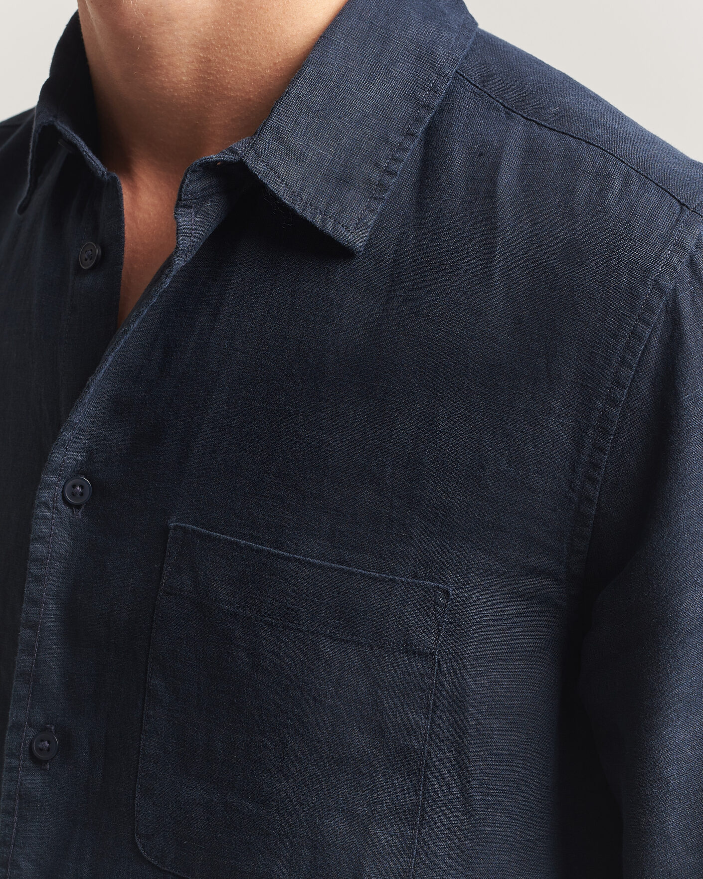 Herre | Skjorter | Samsøe Samsøe | Liam Linen Shirt Salute Navy