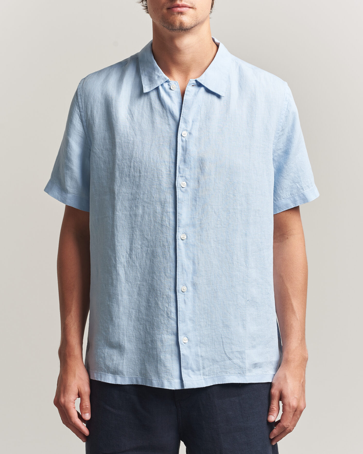 Herre | Skjorter | Samsøe Samsøe | Avan Linen Short Sleeve Shirt Windsurfer