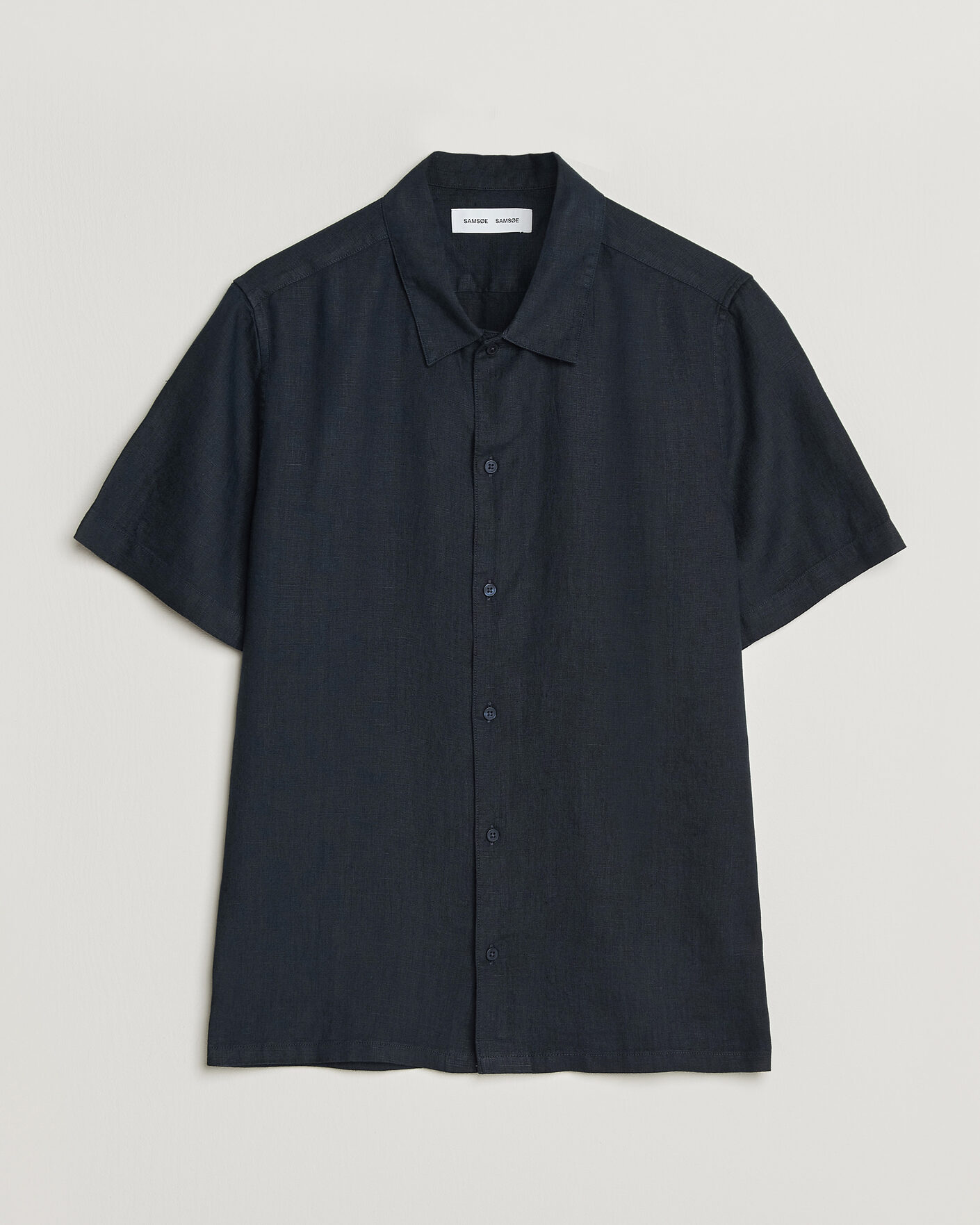 Herre | Skjorter | Samsøe Samsøe | Avan Linen Short Sleeve Shirt Salute Navy
