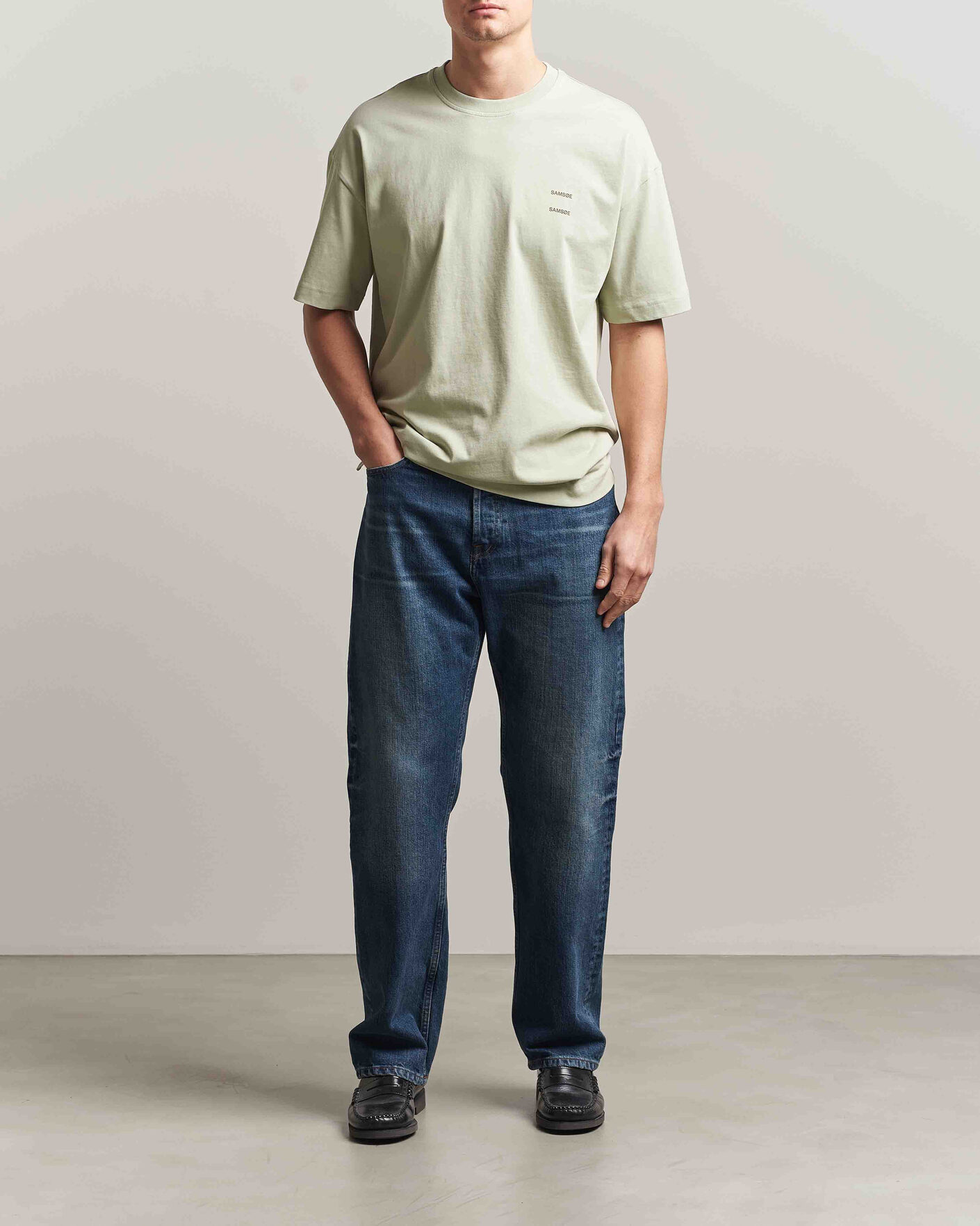 Herre | T-Shirts | Samsøe Samsøe | Joel Organic Cotton T-Shirt Desert Sage