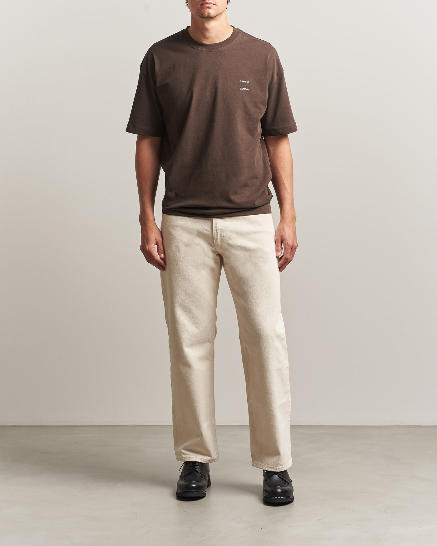 Herre | T-Shirts | Samsøe Samsøe | Joel Organic Cotton T-Shirt Turkish Coffee