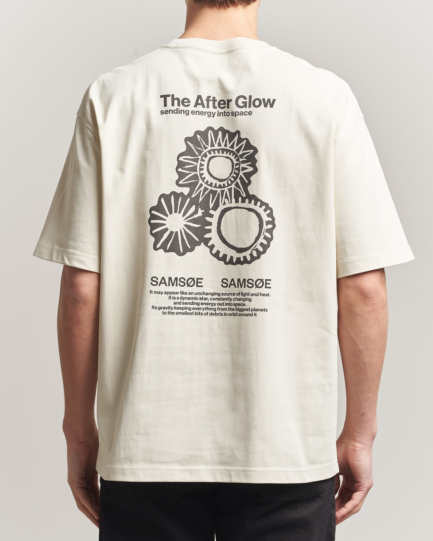 Herre | T-Shirts | Samsøe Samsøe | Uni Printed T-shirt Beige