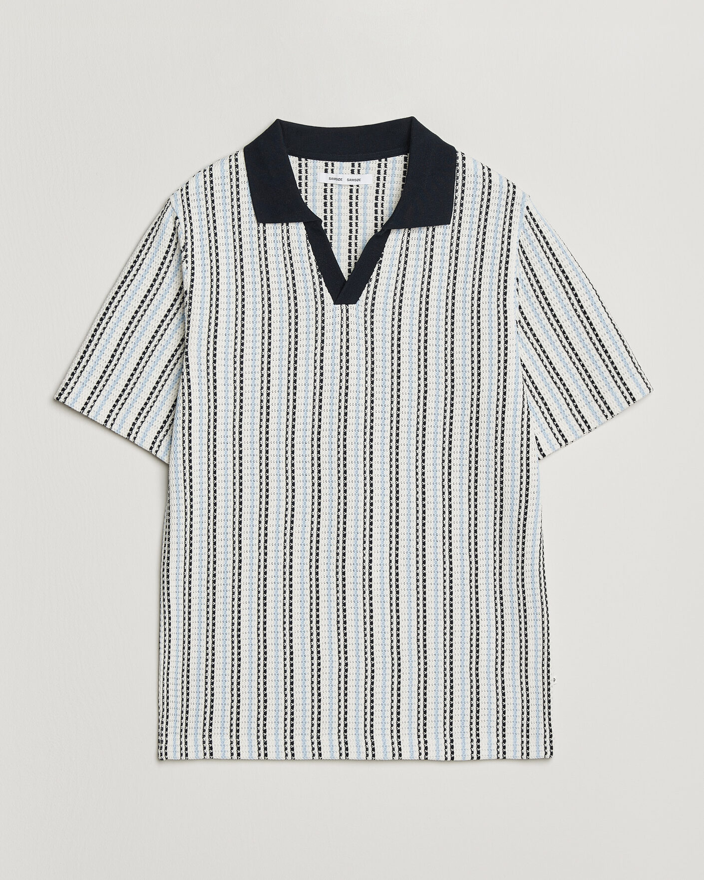 Herre | Pikéer | Samsøe Samsøe | Mac Striped Knitted Polo Blue/White