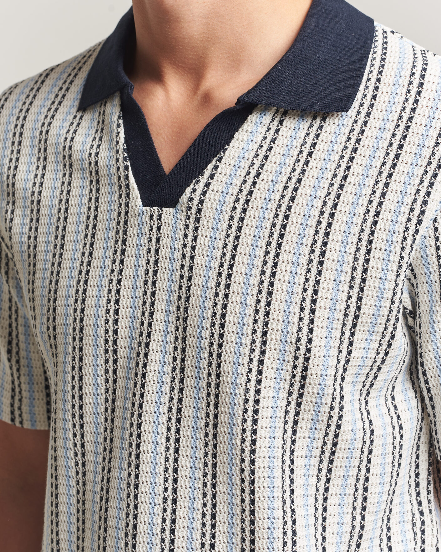 Herre | Pikéer | Samsøe Samsøe | Mac Striped Knitted Polo Blue/White