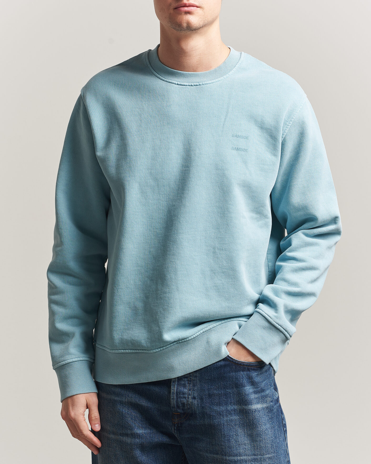 Herre | Gensere | Samsøe Samsøe | Joel Organic Washed Cotton Sweatshirt Tourmaline