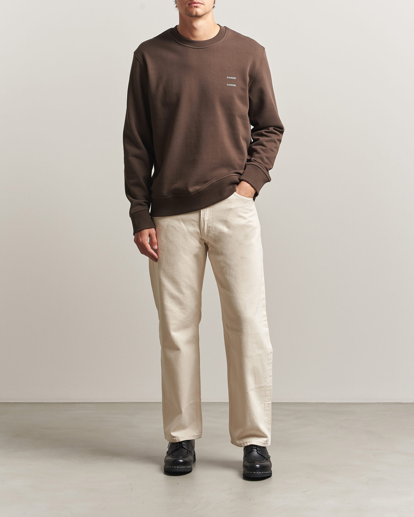 Herre | Gensere | Samsøe Samsøe | Joel Organic Cotton Sweatshirt Turkish Coffee