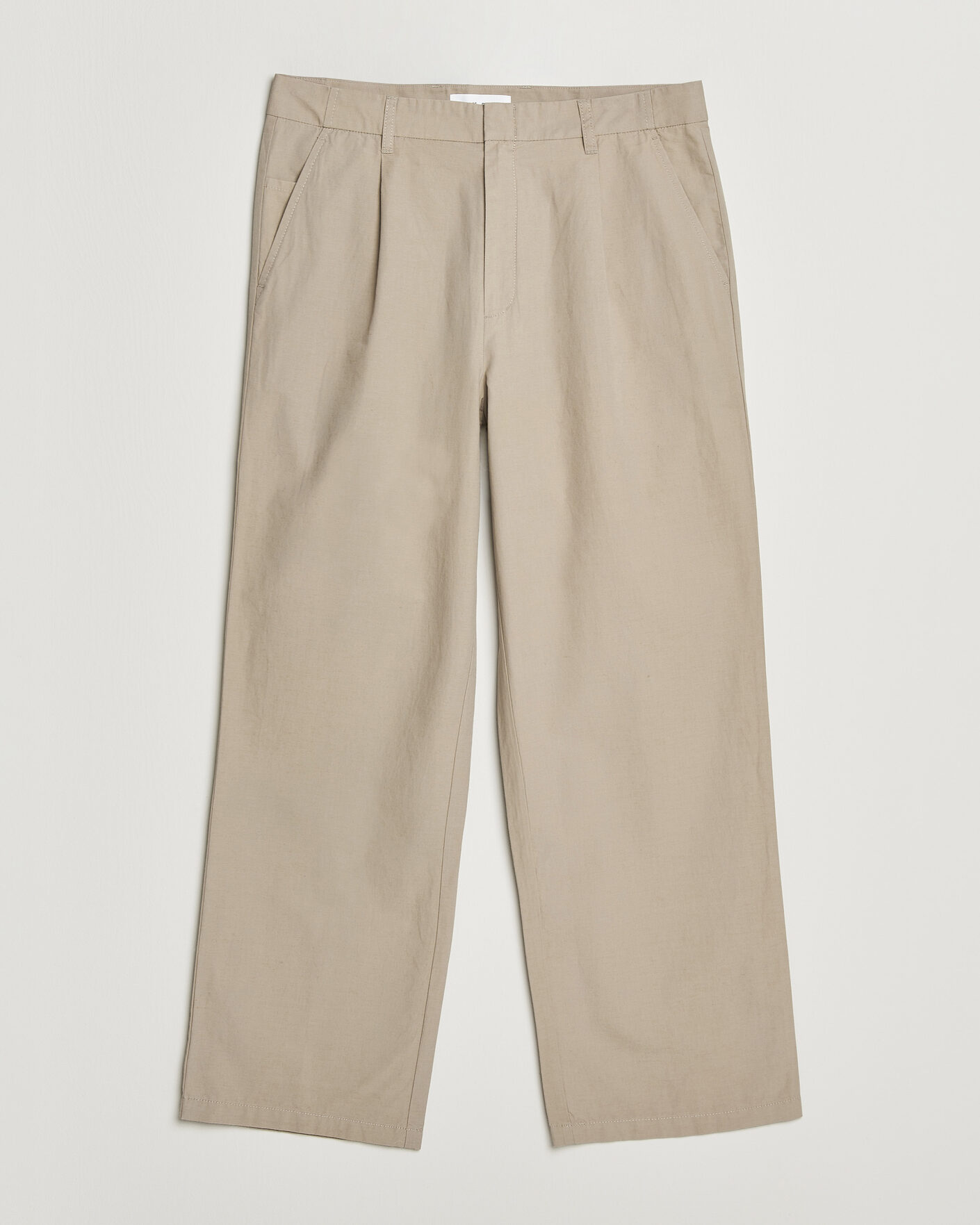 Herre | Bukser | Samsøe Samsøe | Valentin Cotton/Linen Pleated Trousers Aluminum