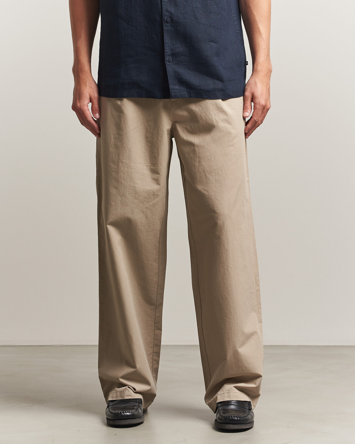 Herre | Bukser | Samsøe Samsøe | Valentin Cotton/Linen Pleated Trousers Aluminum