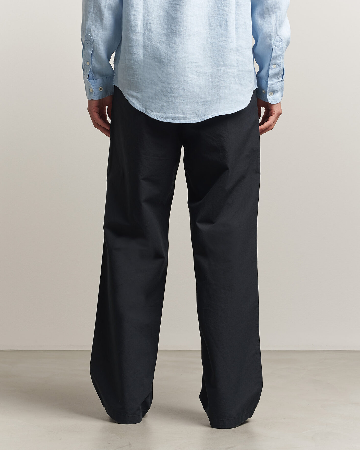 Herre | Bukser | Samsøe Samsøe | Valentin Cotton/Linen Pleated Trousers Black