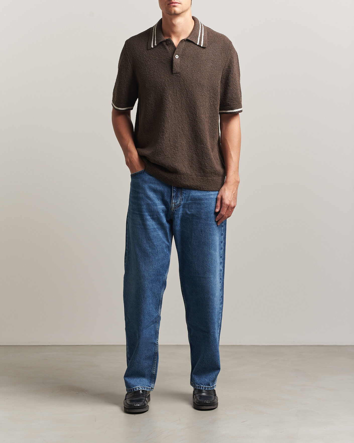 Herre | Pikéer | Samsøe Samsøe | Pedro Knitted Polo Turkish Coffee