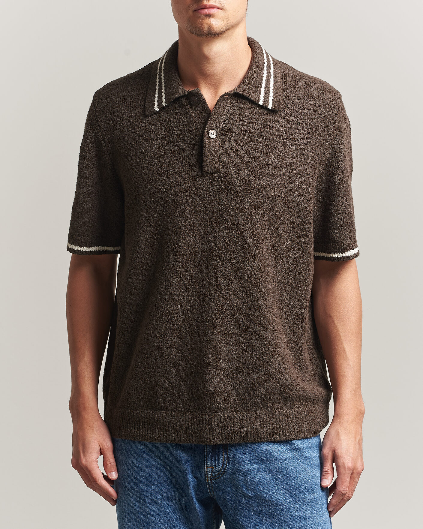 Herre | Pikéer | Samsøe Samsøe | Pedro Knitted Polo Turkish Coffee