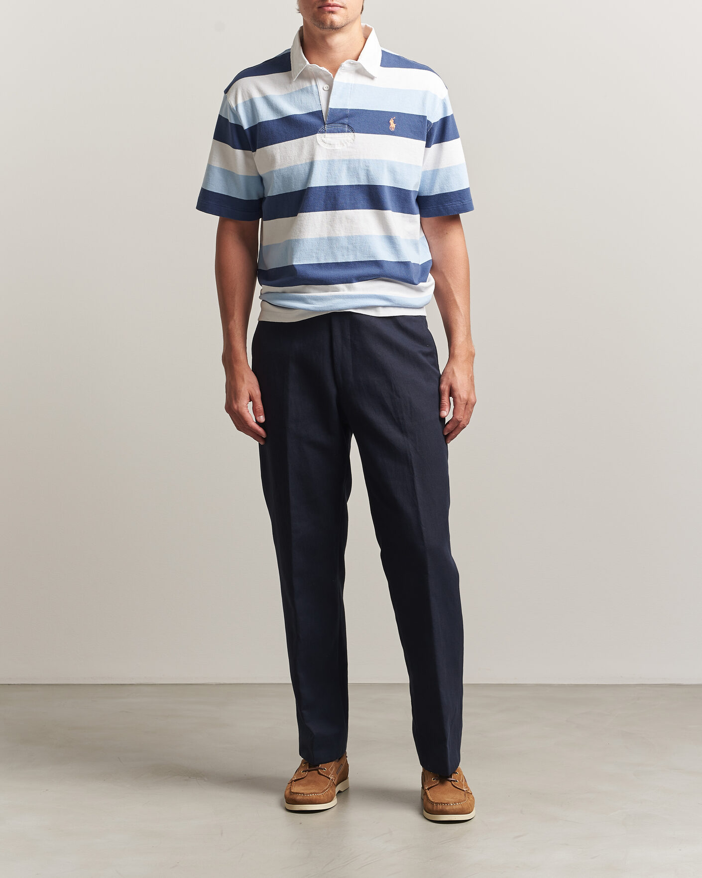 Herre | Pikéer | Polo Ralph Lauren | Block Stripe Polo Office Blue