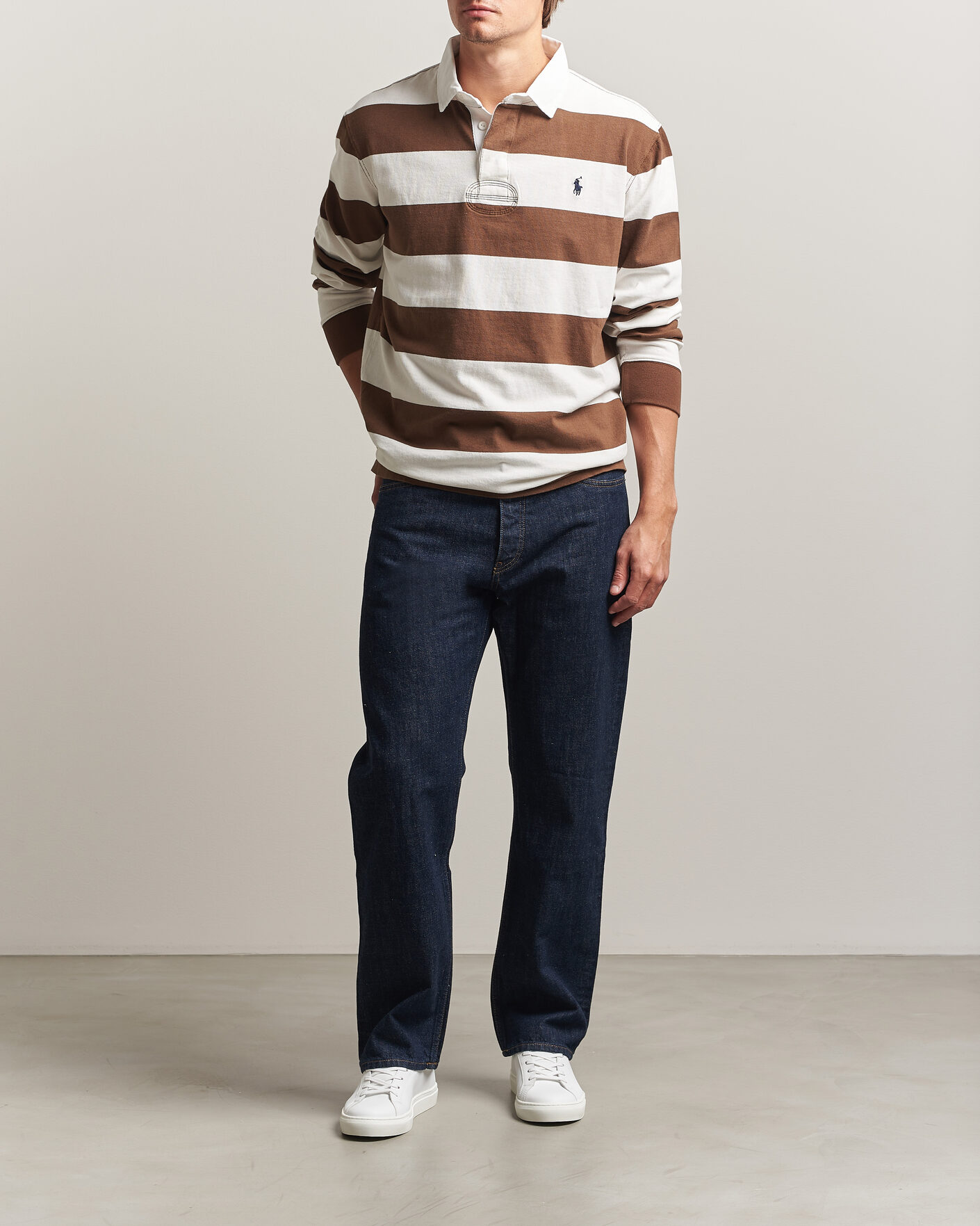 Herre | Gensere | Polo Ralph Lauren | Block Striped Rugby Pale Russet/Trophy Cream
