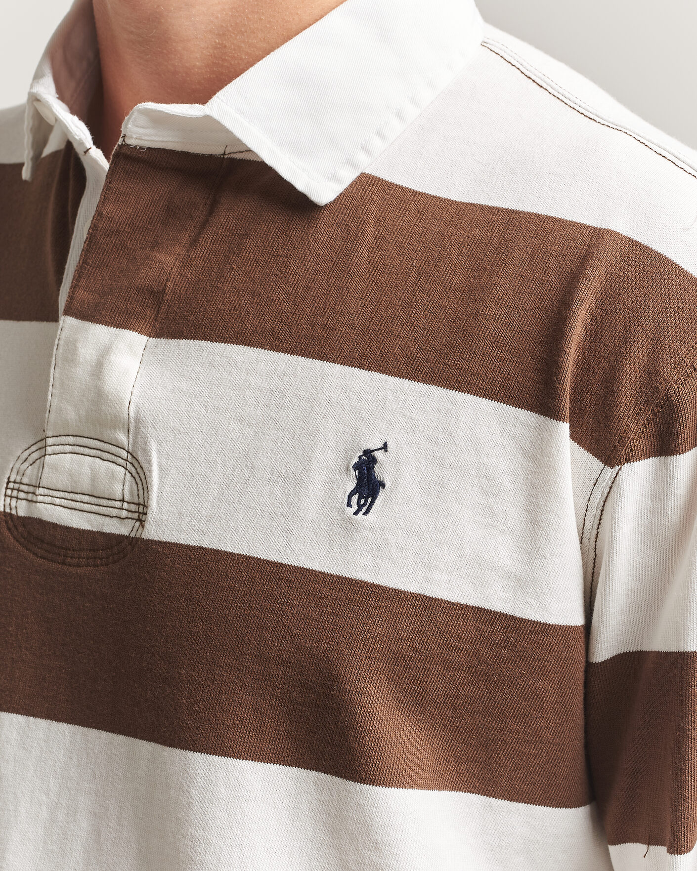 Herre | Gensere | Polo Ralph Lauren | Block Striped Rugby Pale Russet/Trophy Cream