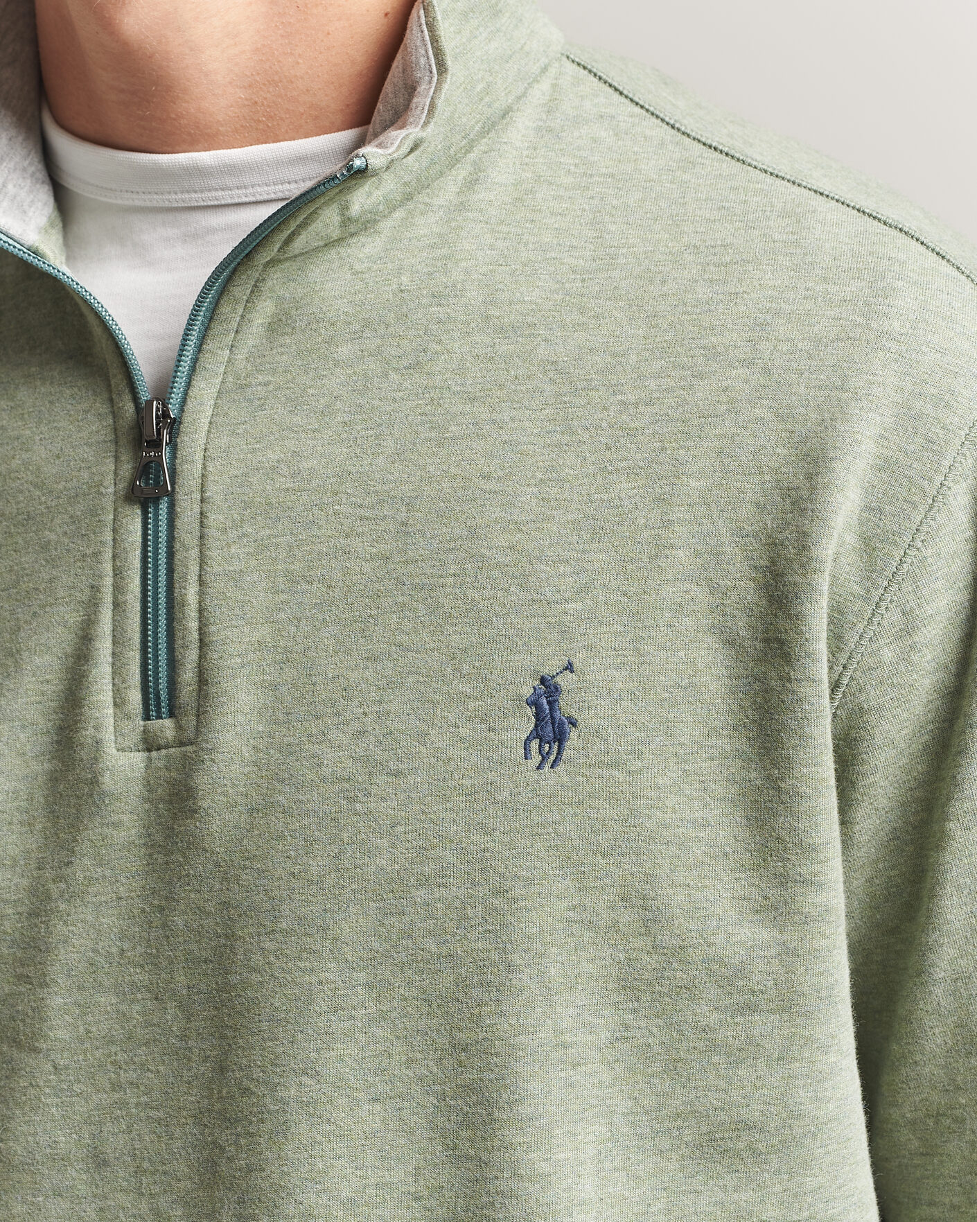 Herre | Gensere | Polo Ralph Lauren | Double Knit Half Zip Greenery Heather