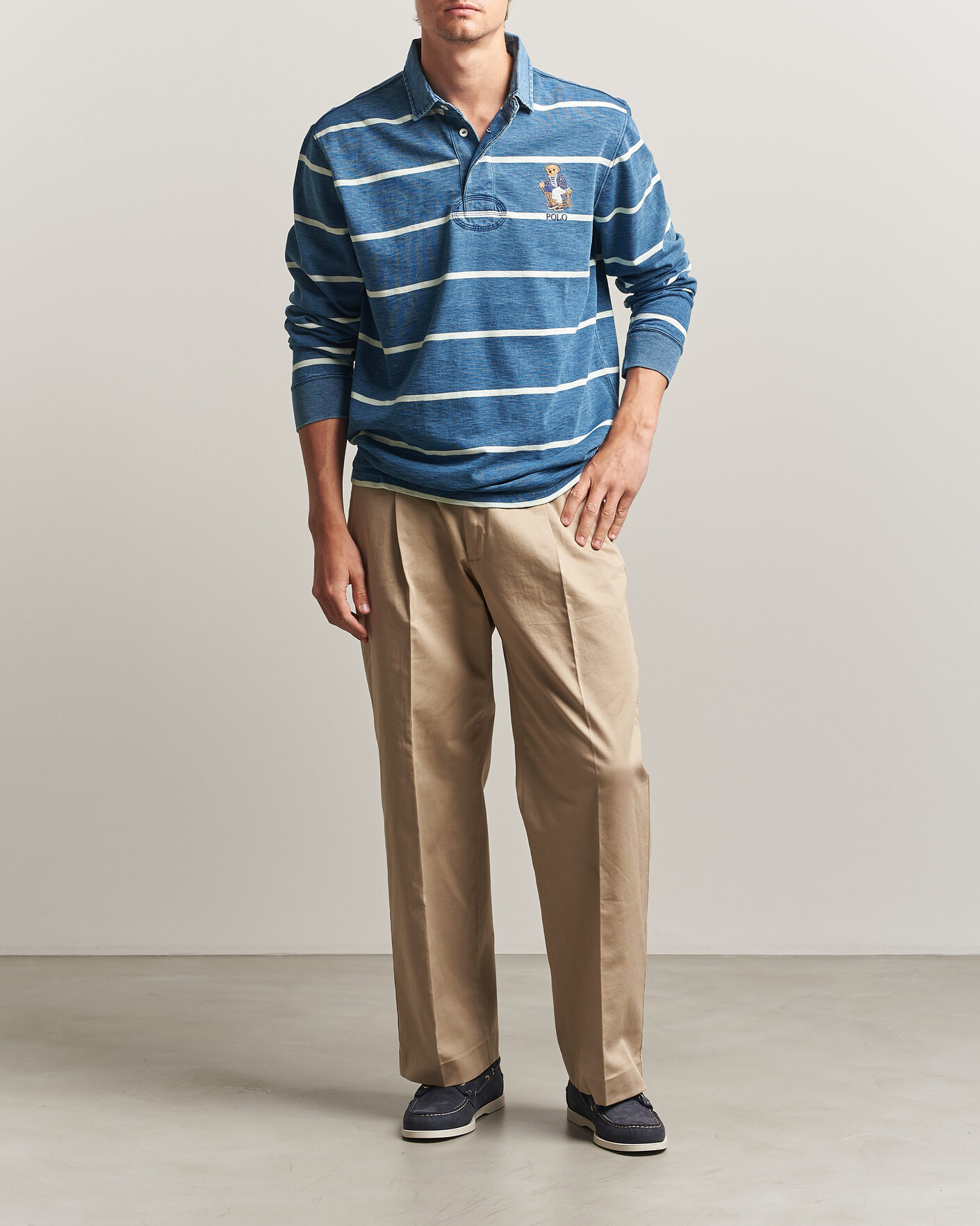 Herre | Gensere | Polo Ralph Lauren | Striped Indigo Rugby Newport Bear