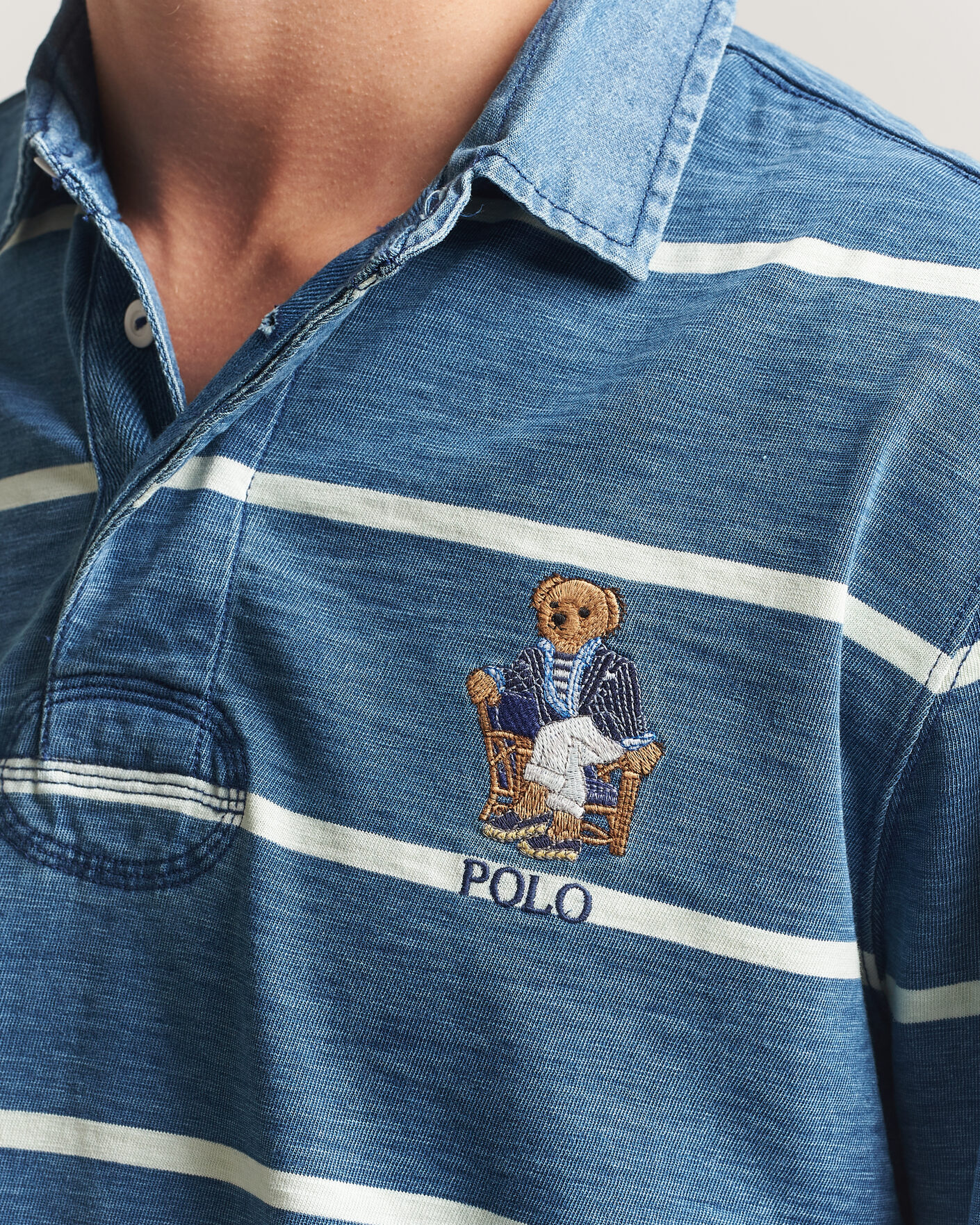 Herre | Gensere | Polo Ralph Lauren | Striped Indigo Rugby Newport Bear