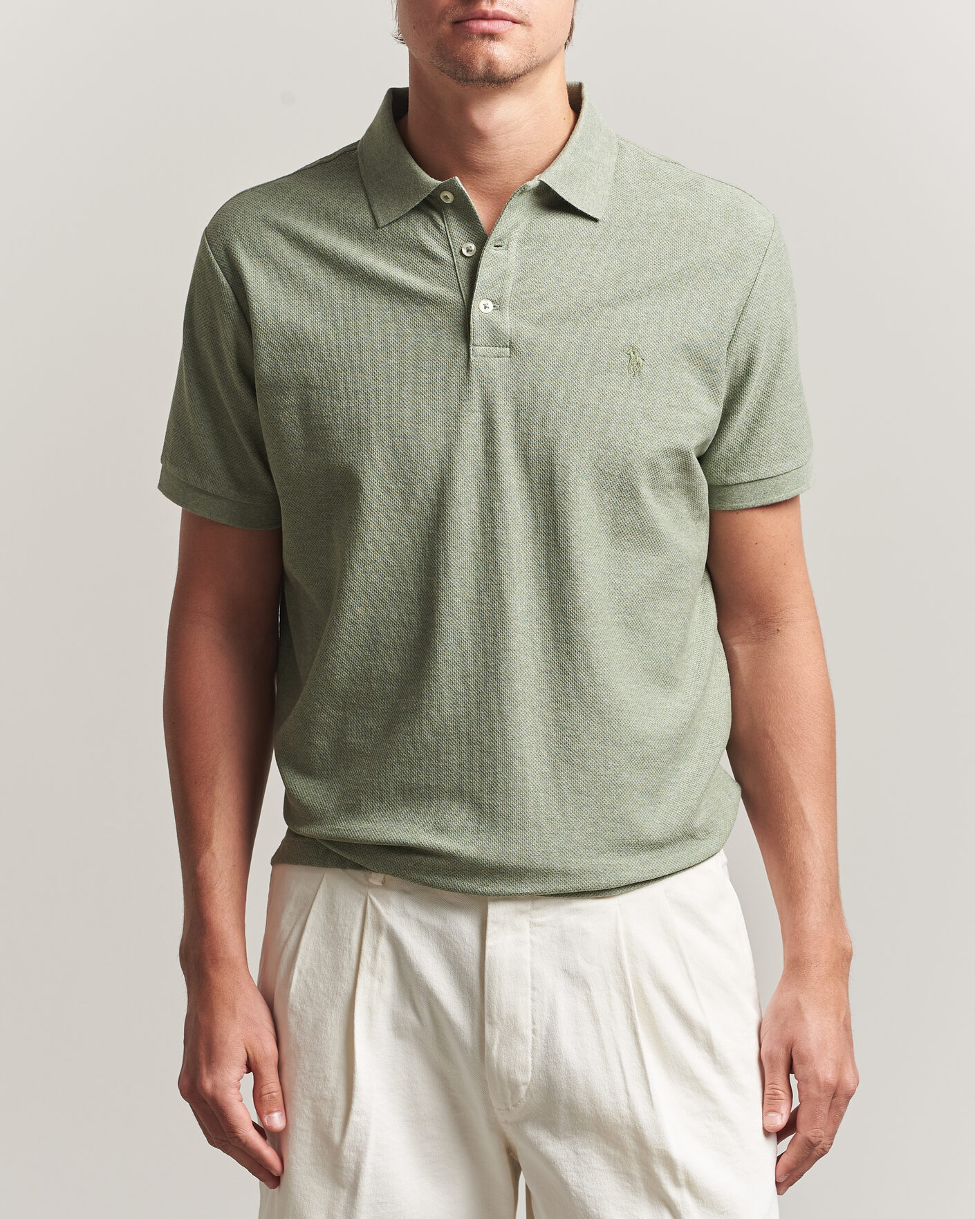 Herre | Pikéer | Polo Ralph Lauren | Honeycomb Texture Polo Greenery Heather