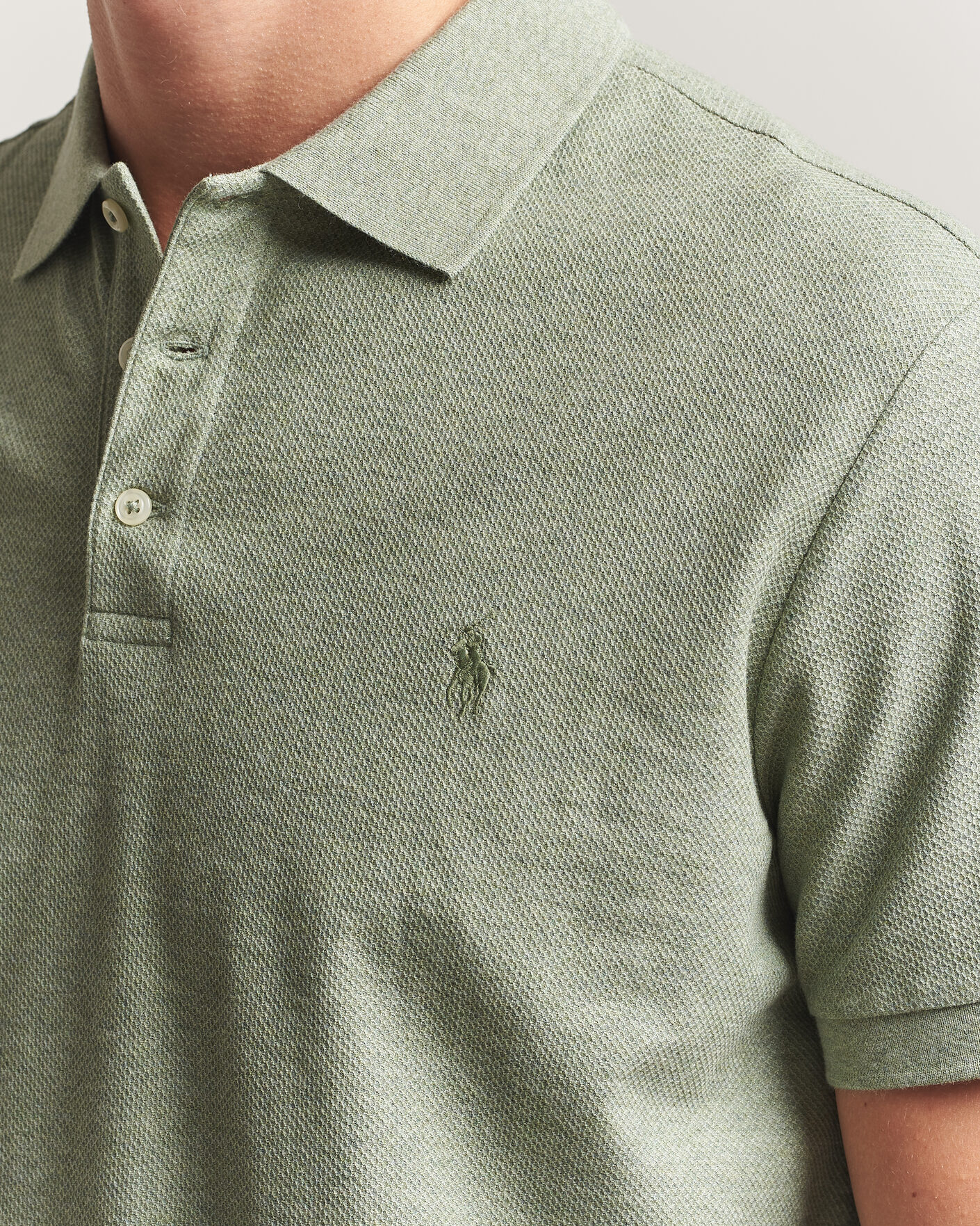 Herre | Pikéer | Polo Ralph Lauren | Honeycomb Texture Polo Greenery Heather