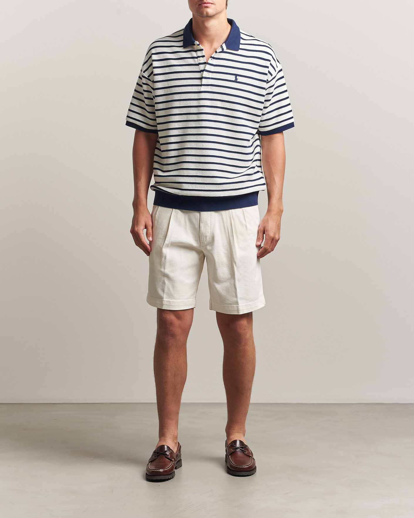 Herre | Pikéer | Polo Ralph Lauren | Jacquard Interlock Striped Polo Nevis/Newport Navy