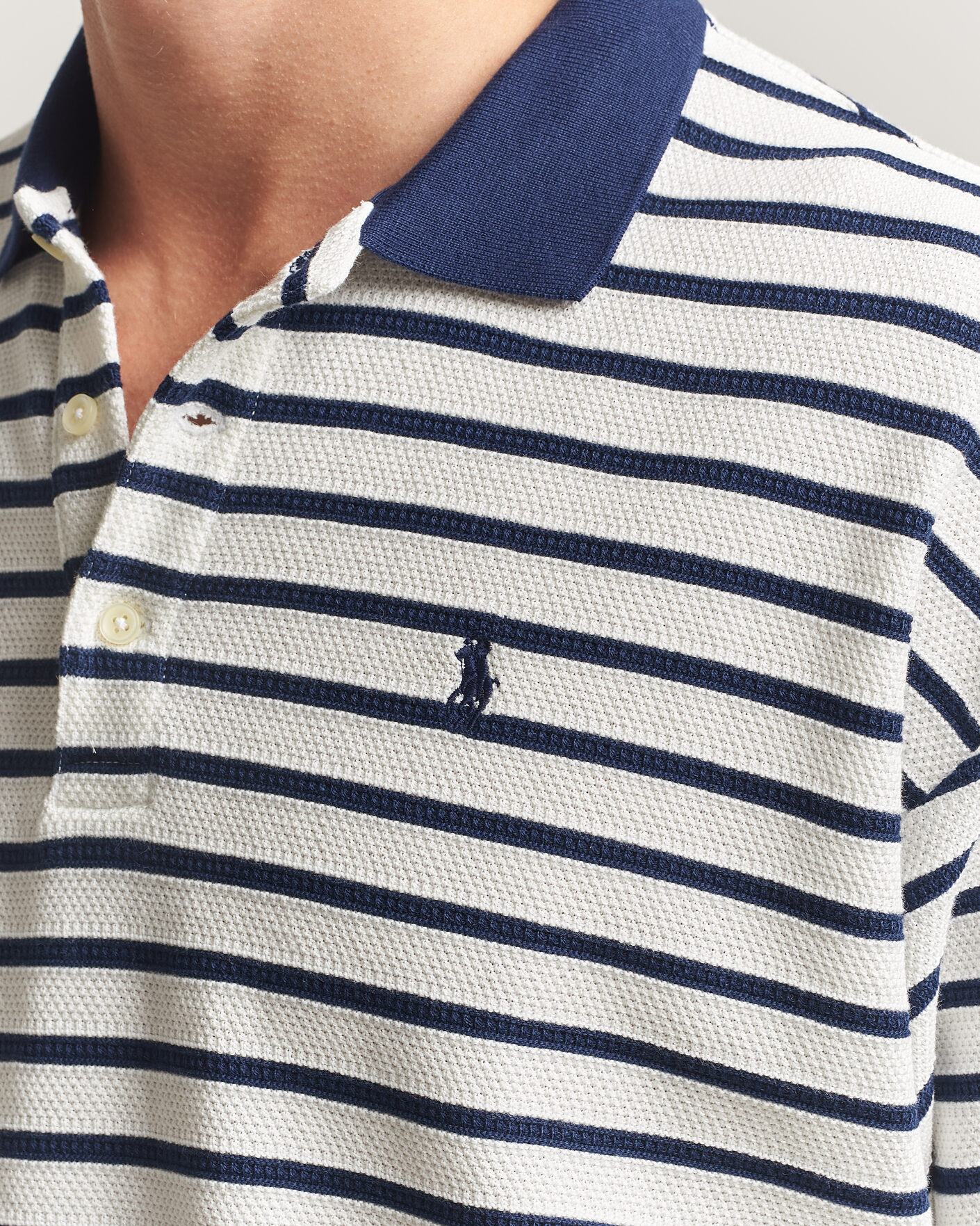 Herre | Pikéer | Polo Ralph Lauren | Jacquard Interlock Striped Polo Nevis/Newport Navy