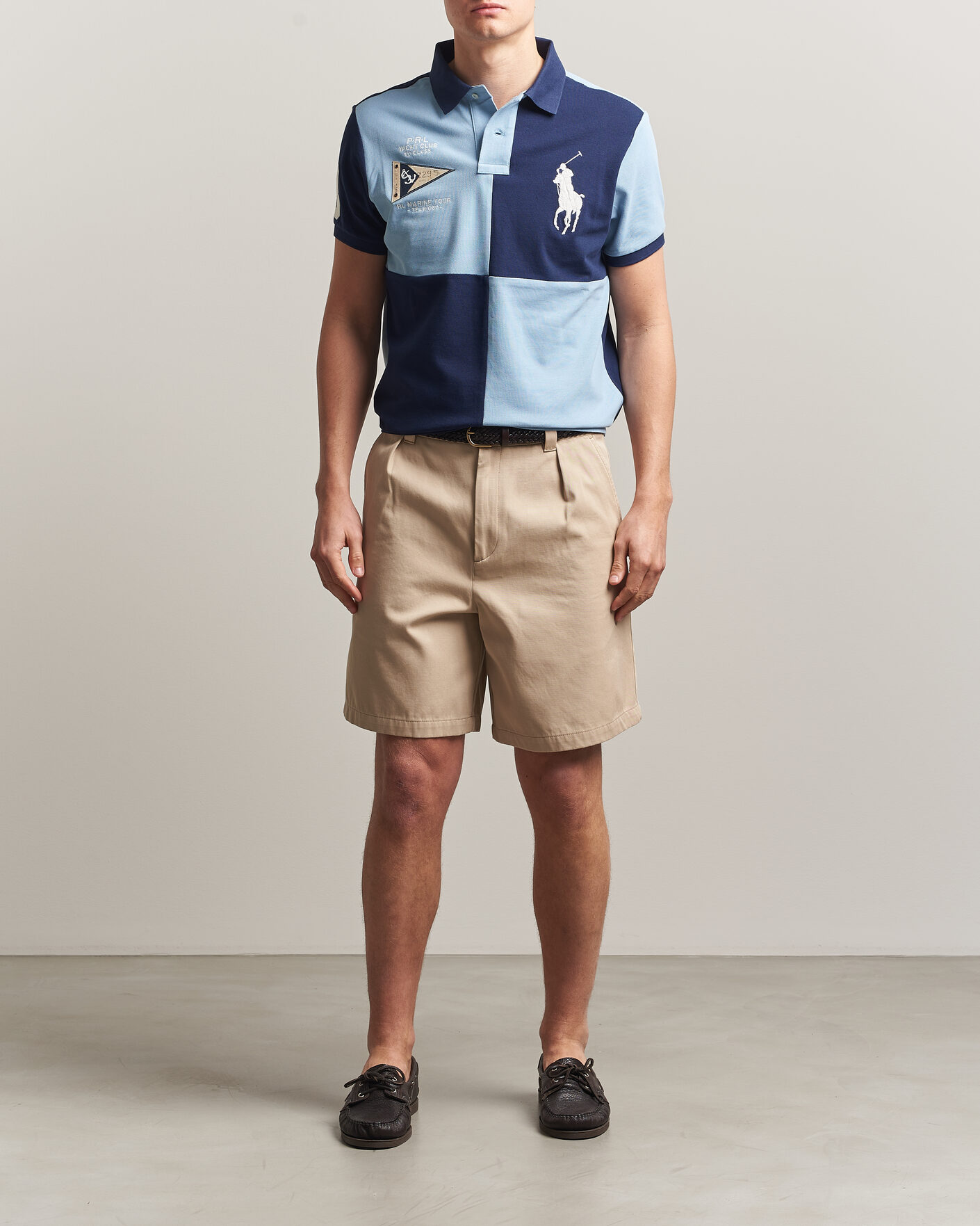 Herre | Pikéer | Polo Ralph Lauren | Custom Slim Rugby Block Polo NPT Navy/Powder Blue