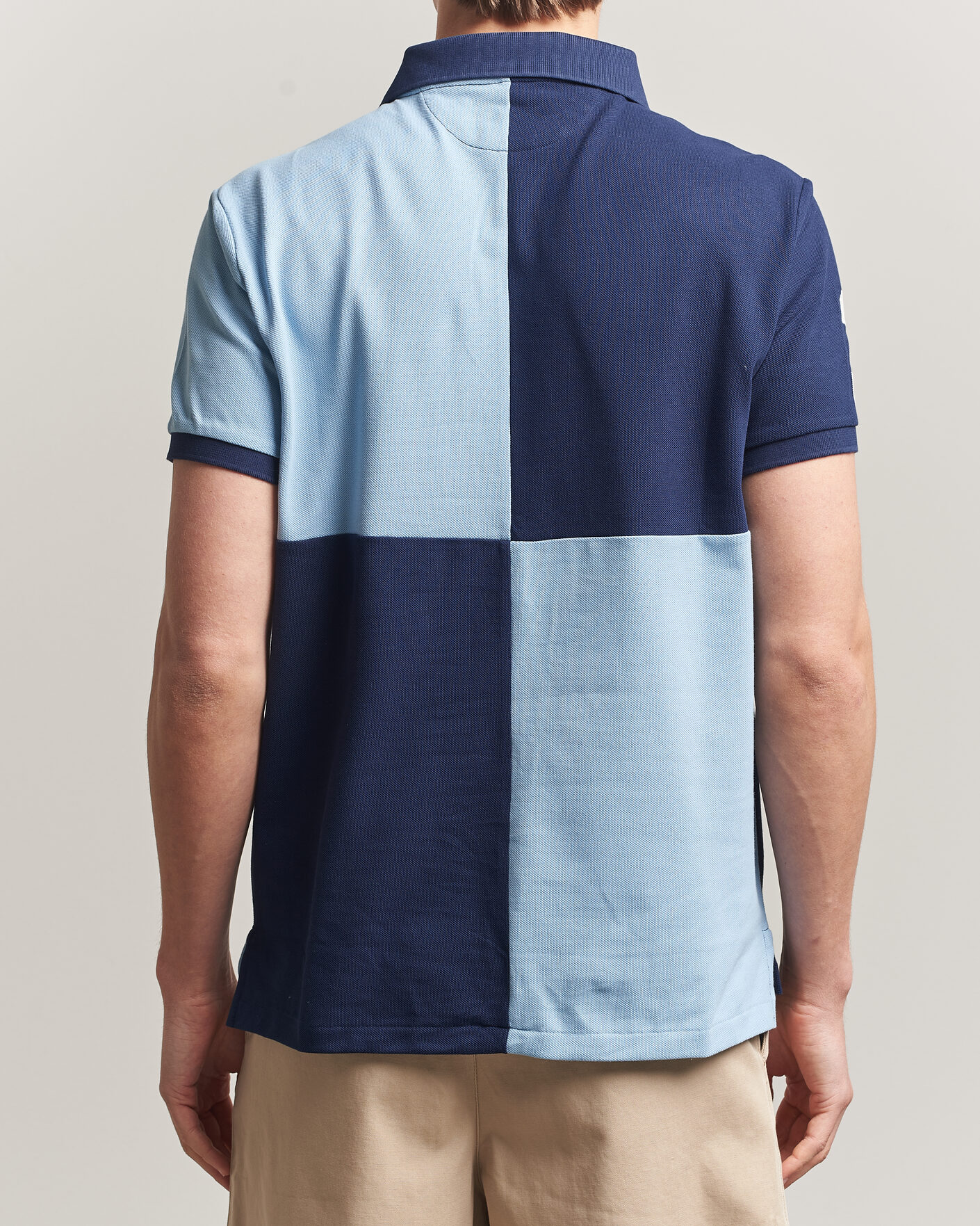 Herre | Pikéer | Polo Ralph Lauren | Custom Slim Rugby Block Polo NPT Navy/Powder Blue
