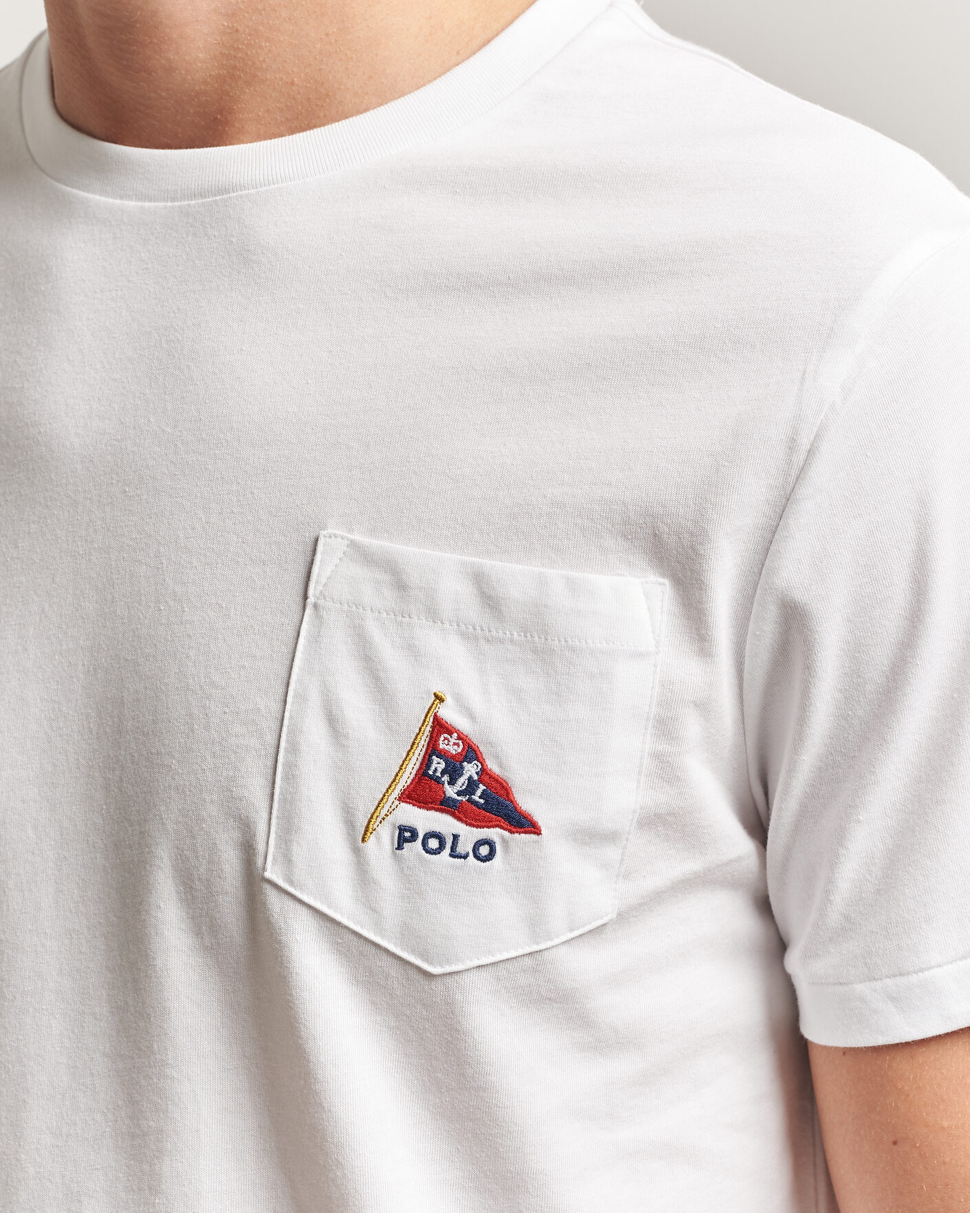 Herre | T-Shirts | Polo Ralph Lauren | Backprint Pocket Tee Newport Bear/White