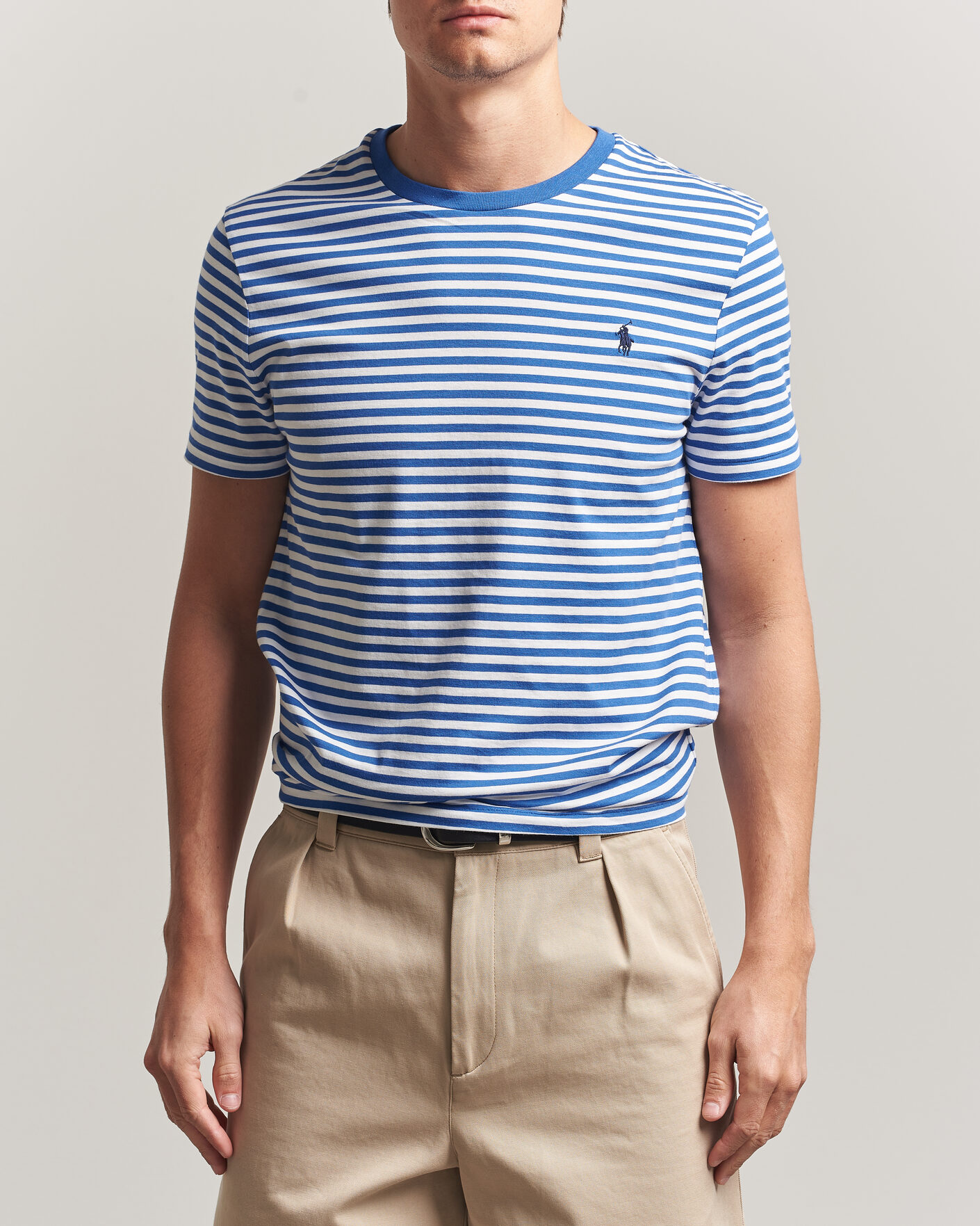Herre | T-Shirts | Polo Ralph Lauren | Crew Neck Striped T-shirt New Iris Blue/White
