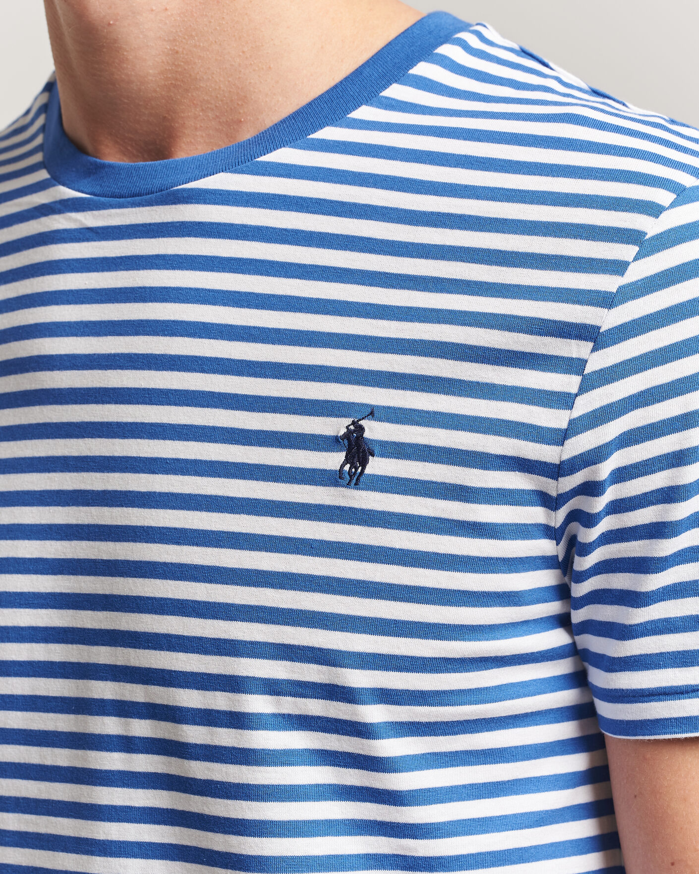 Herre | T-Shirts | Polo Ralph Lauren | Crew Neck Striped T-shirt New Iris Blue/White
