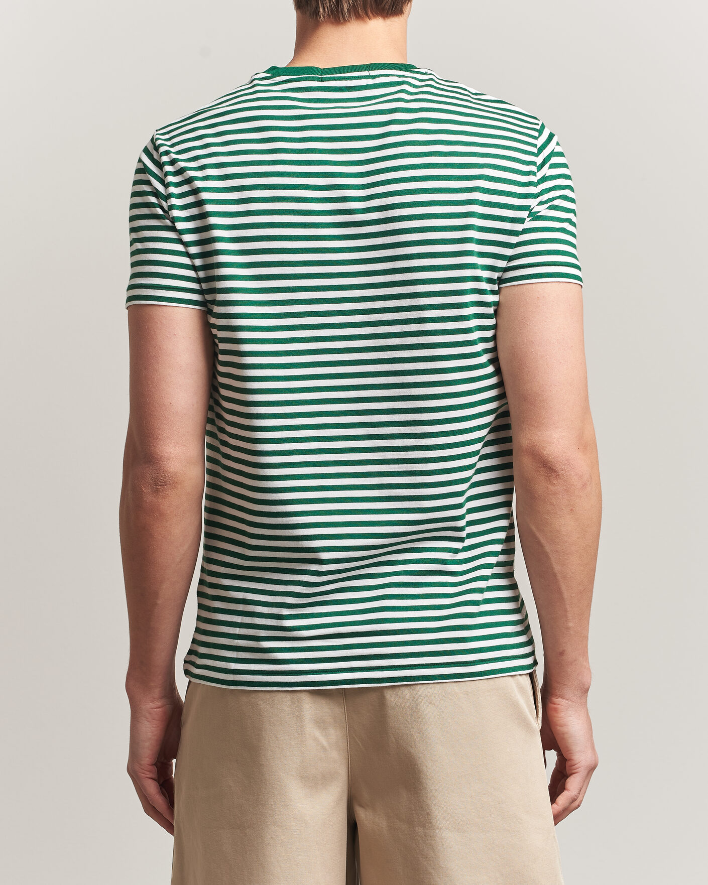 Herre | T-Shirts | Polo Ralph Lauren | Crew Neck Striped T-shirt New Forest/White