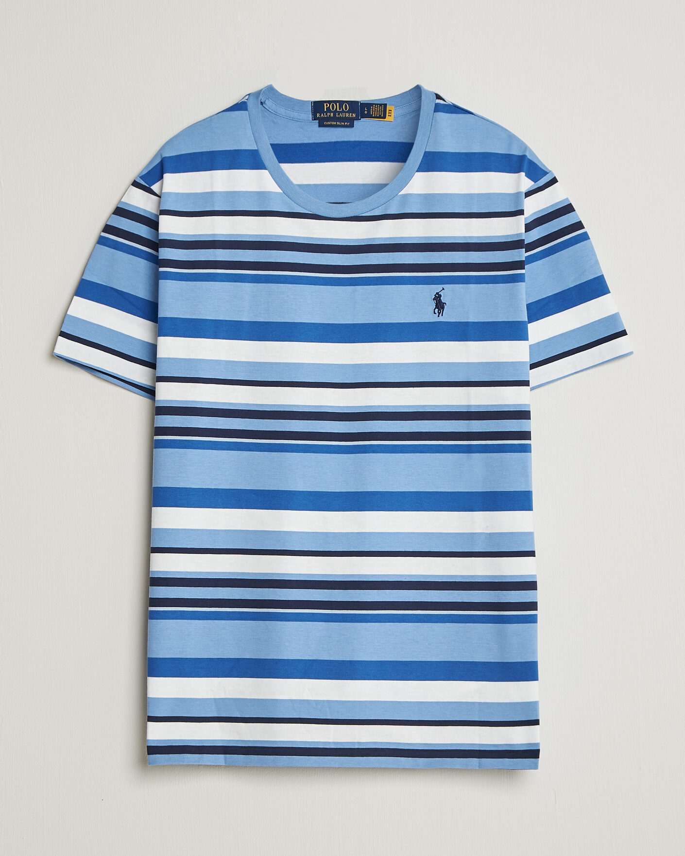 Herre | T-Shirts | Polo Ralph Lauren | Crew Neck Striped T-shirt Bristol Blue Multi