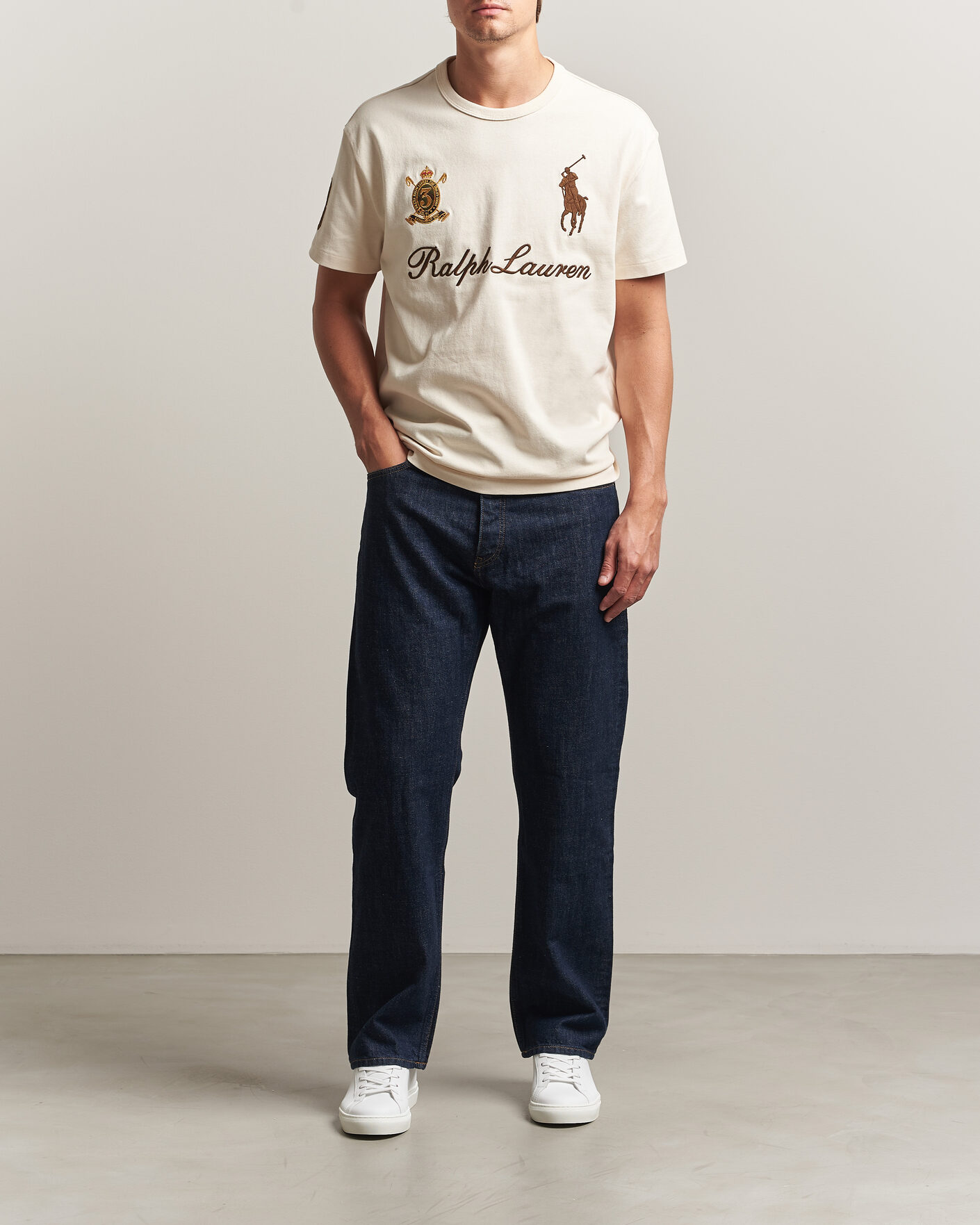 Herre | T-Shirts | Polo Ralph Lauren | Classic Fit Team T-shirt Guide Cream