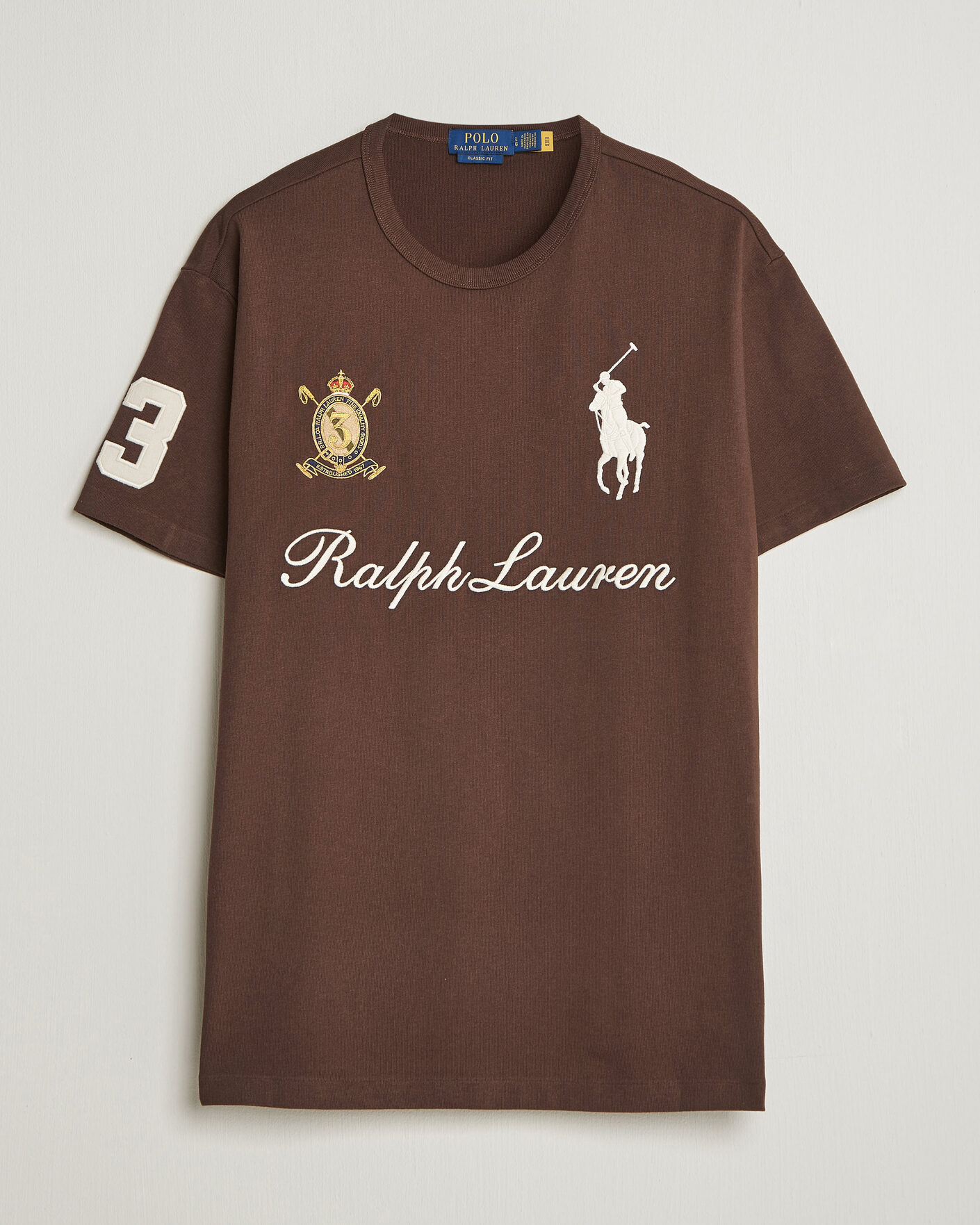 Herre | T-Shirts | Polo Ralph Lauren | Classic Fit Team T-shirt Nutmeg Brown