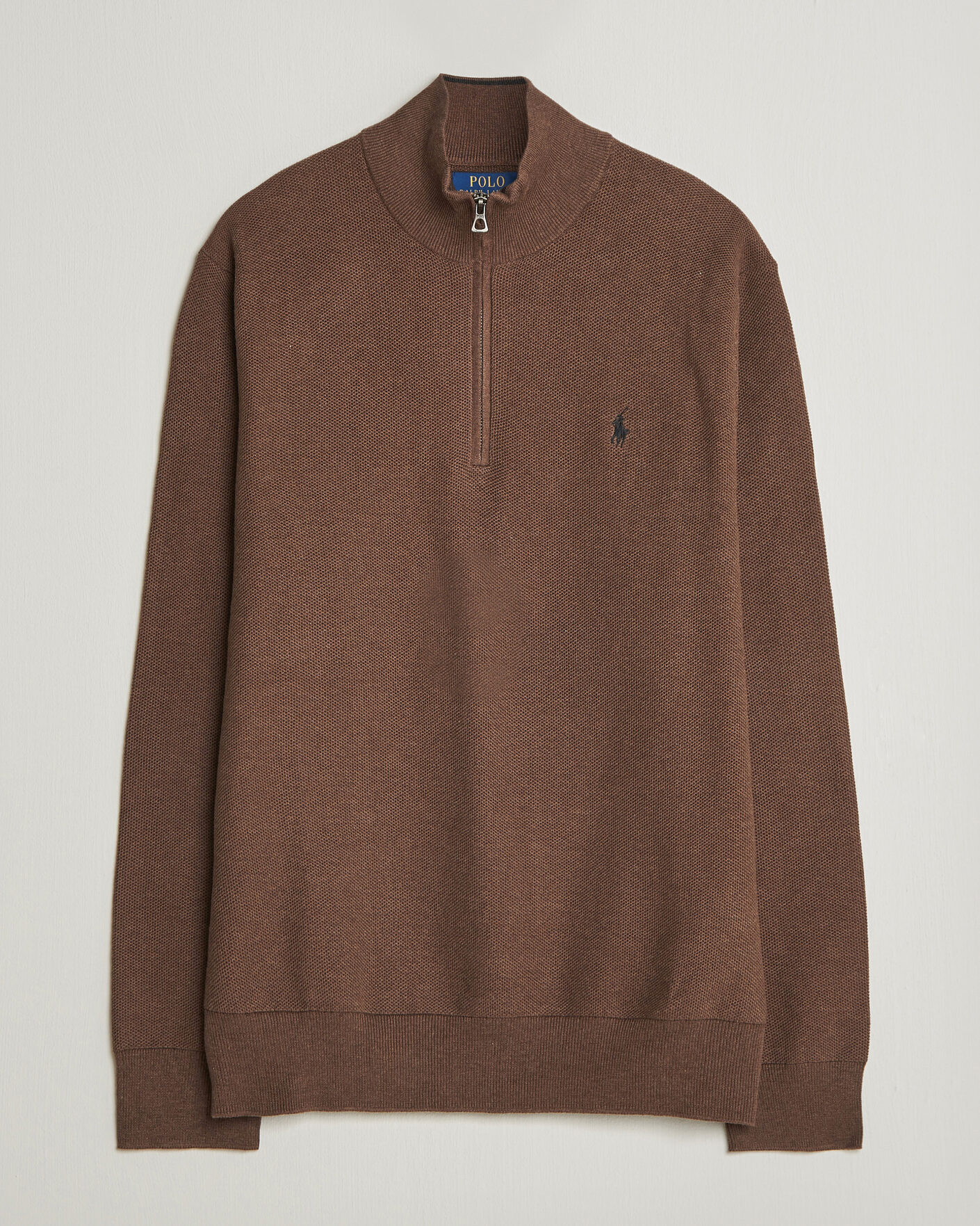 Herre | Gensere | Polo Ralph Lauren | Textued Half-Zip Nutmeg Brown Heather