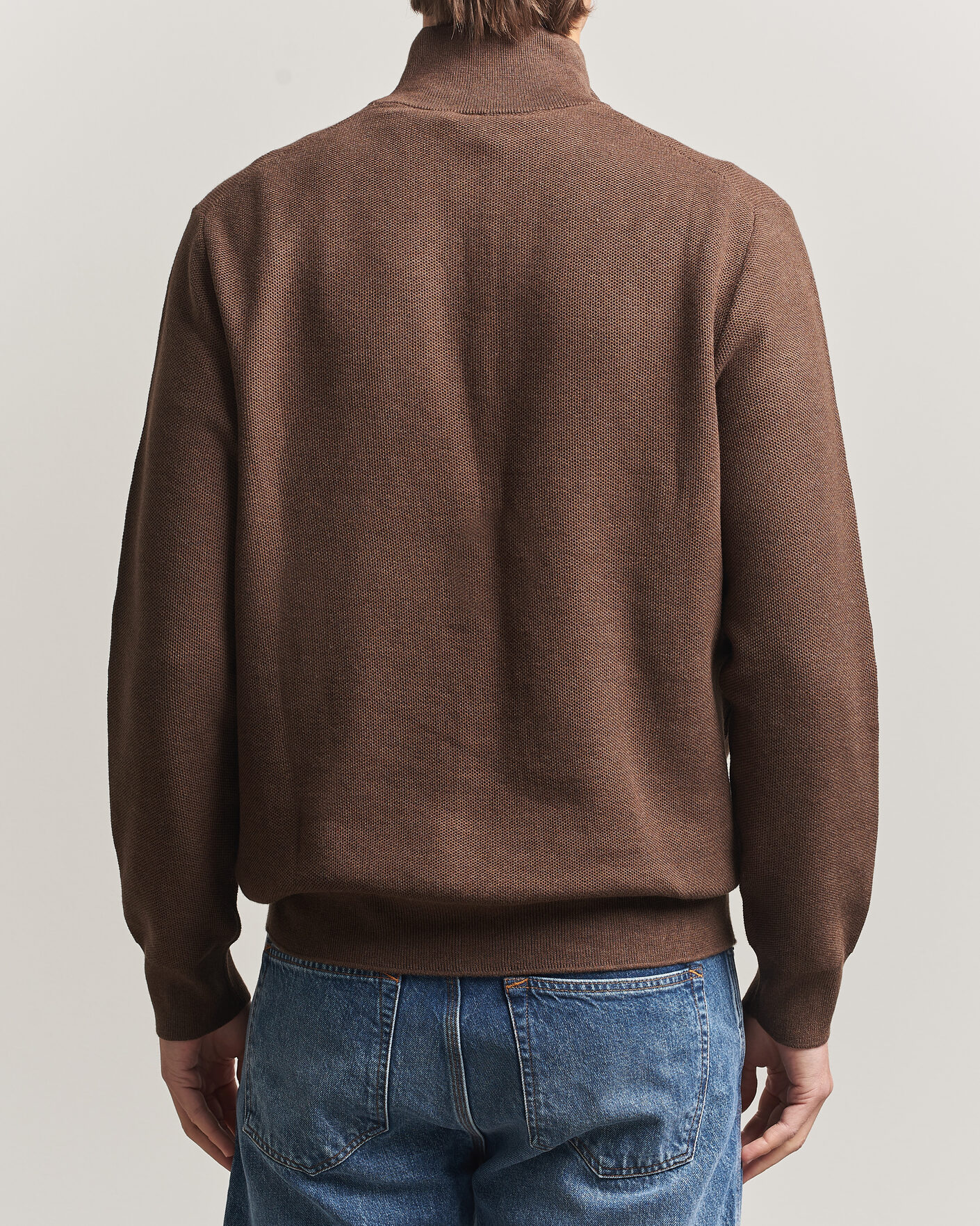 Herre | Gensere | Polo Ralph Lauren | Textued Half-Zip Nutmeg Brown Heather