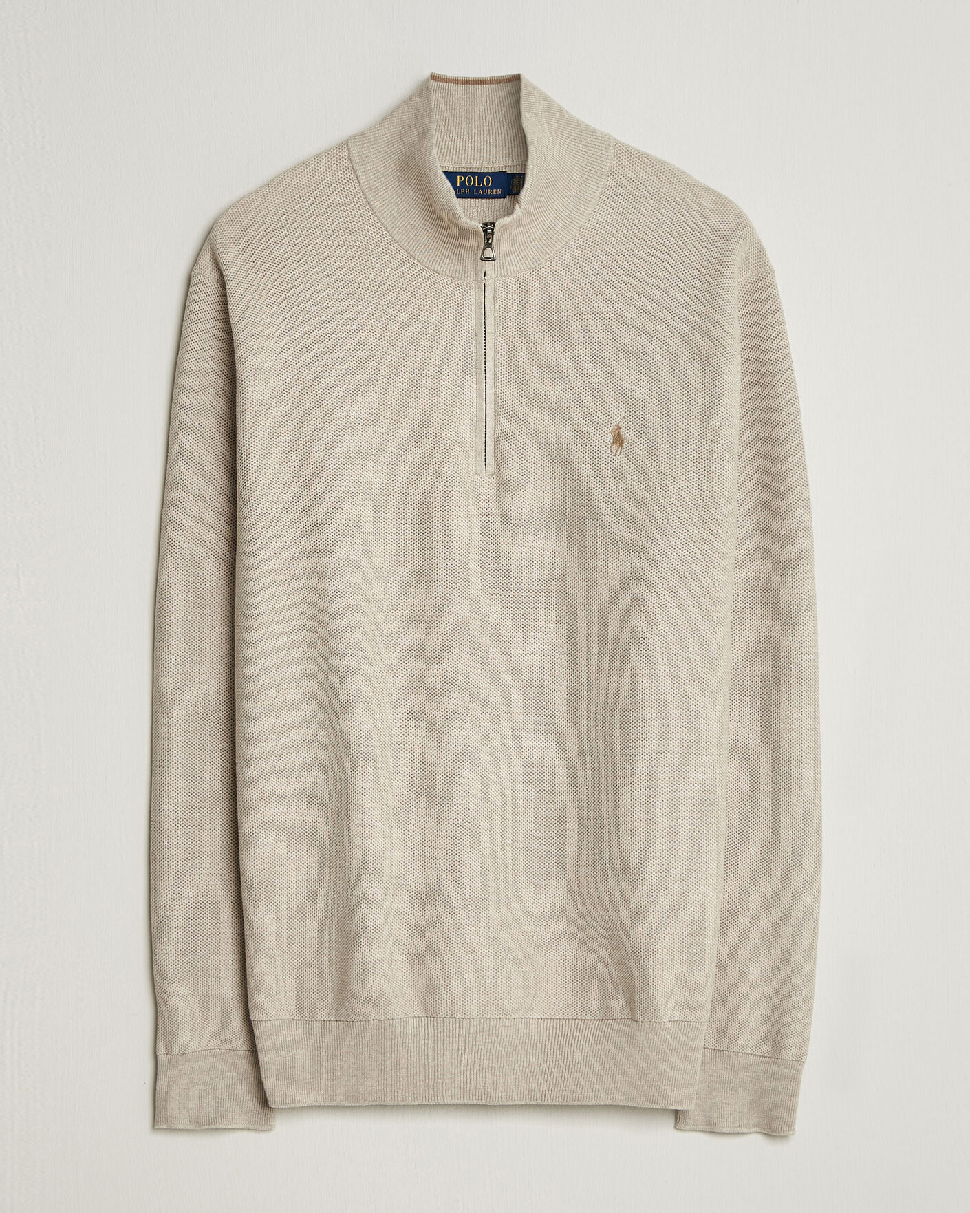 Herre | Gensere | Polo Ralph Lauren | Textued Half-Zip Light Walnut Brown Heather