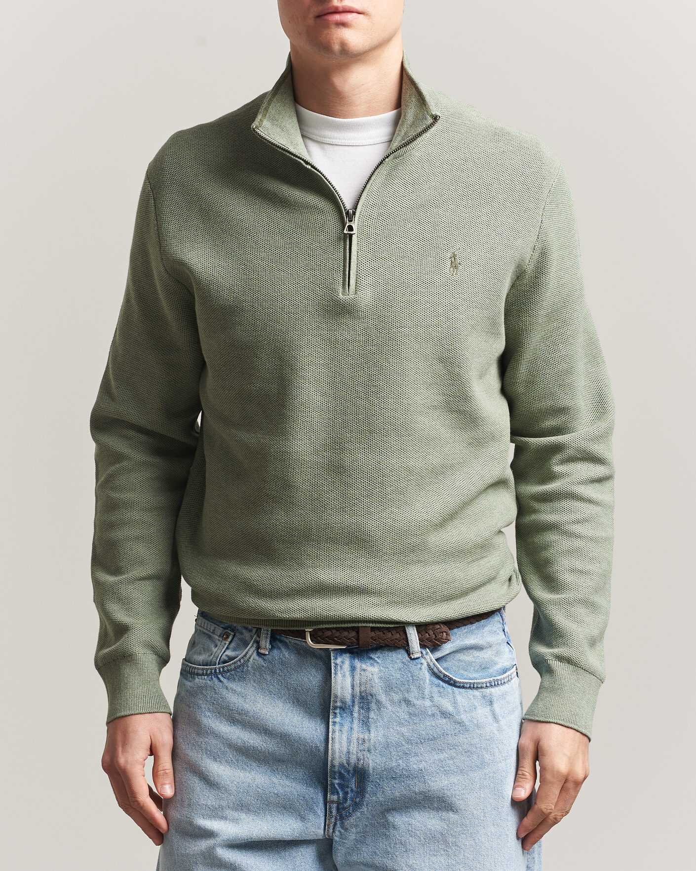 Herre | Gensere | Polo Ralph Lauren | Textued Half-Zip Fern Green Heather