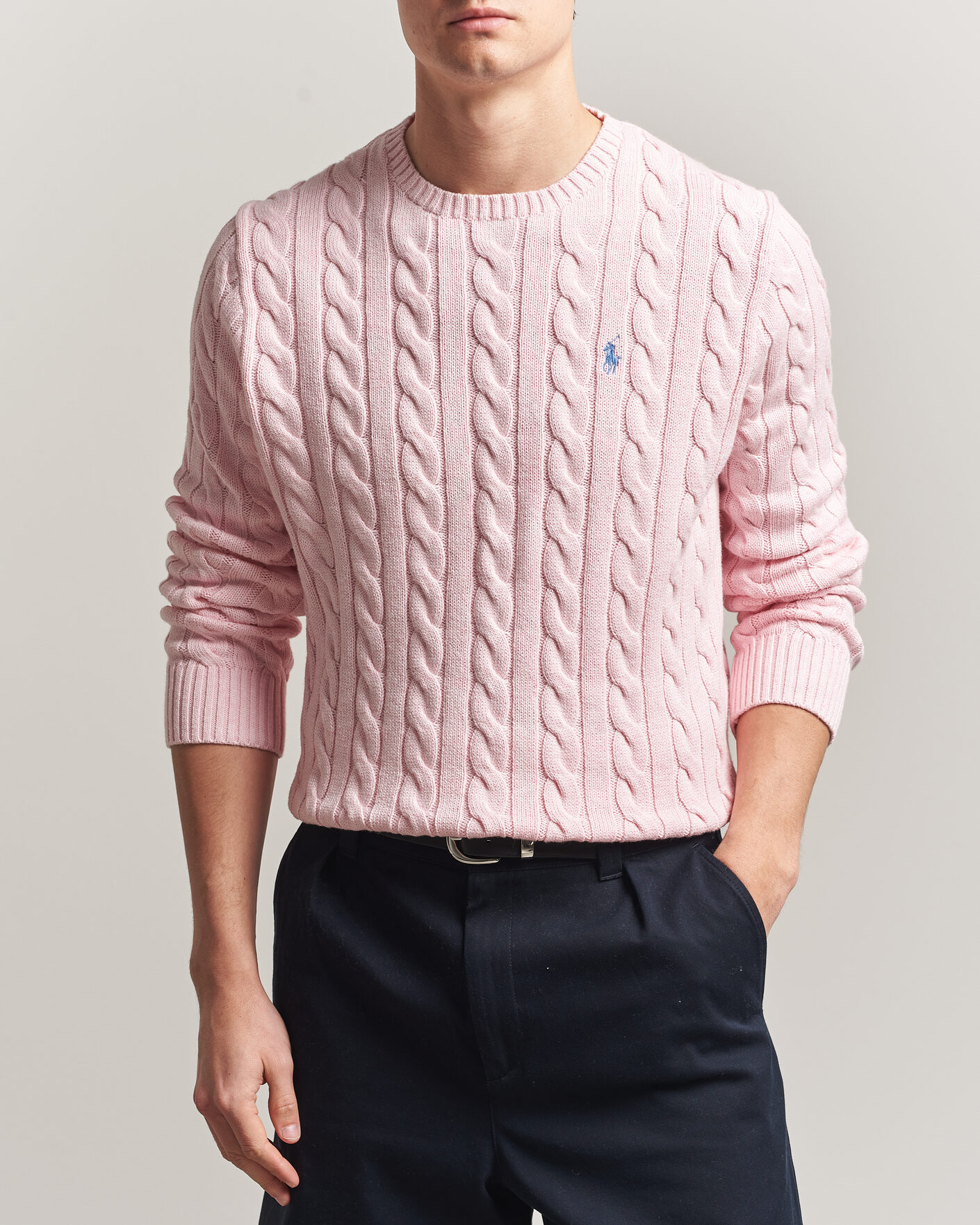 Herre | Gensere | Polo Ralph Lauren | Cotton Cable Pullover Ballet Pink Heather