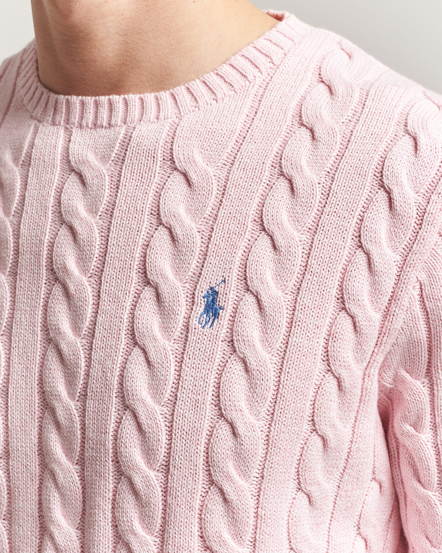 Herre | Gensere | Polo Ralph Lauren | Cotton Cable Pullover Ballet Pink Heather