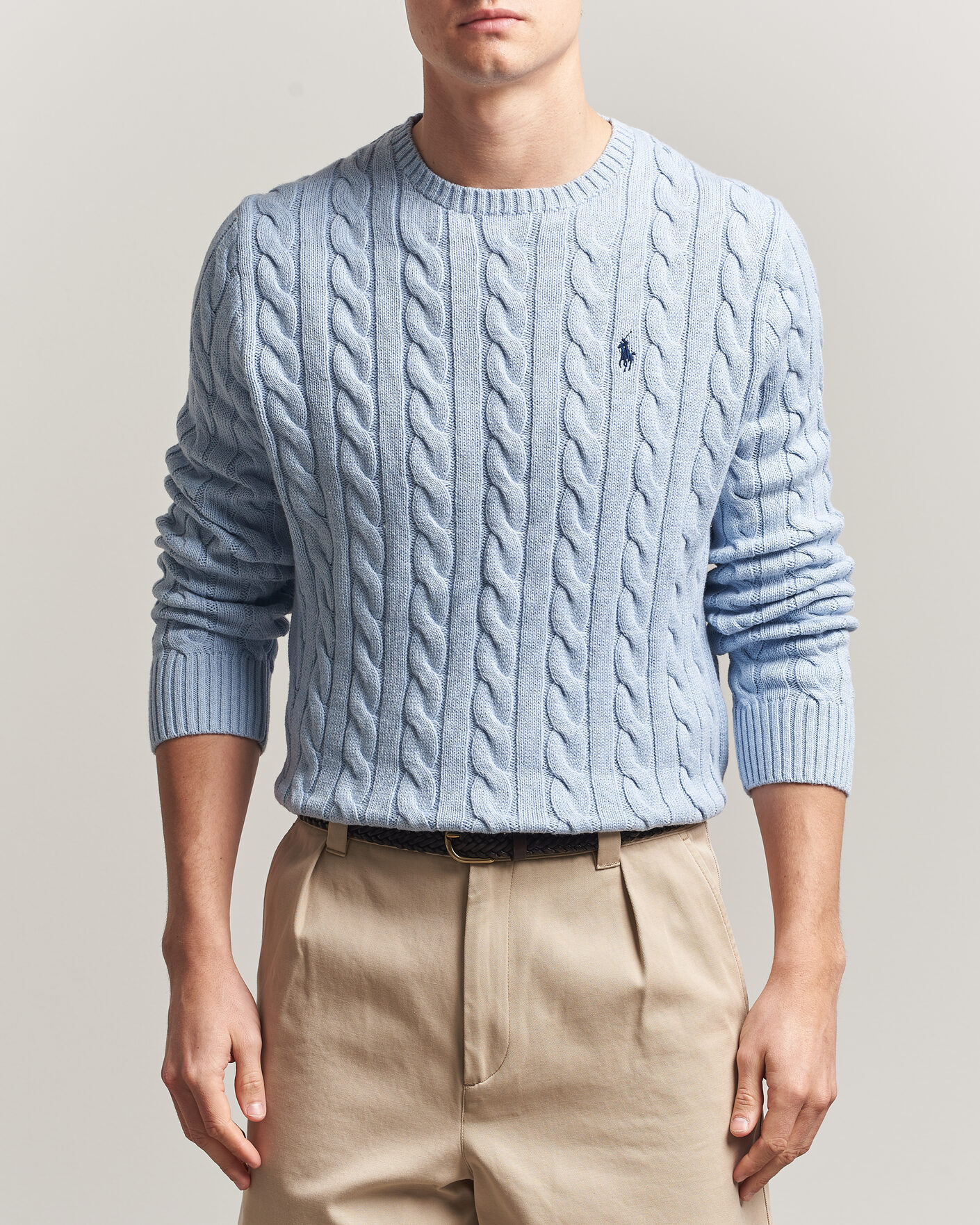 Herre | Gensere | Polo Ralph Lauren | Cotton Cable Pullover Blue Hyacinth Heather